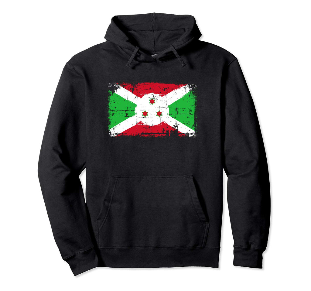 Burundi Flag Distressed Hoodie - Aesthetic Graphic Men Women - T-Shirt, Sweatshirt, Hoodie