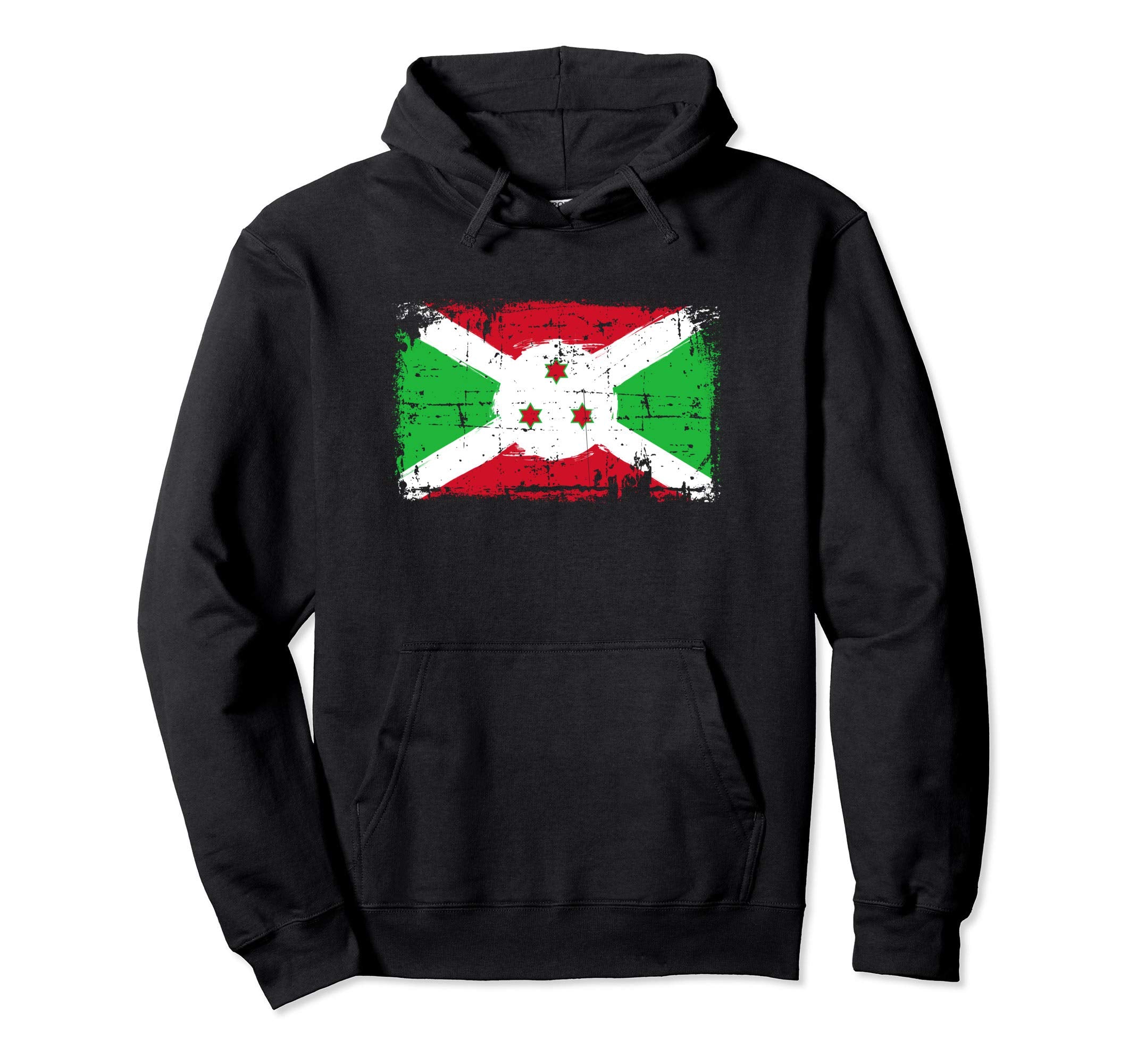 Burundi Flag Distressed Hoodie - Aesthetic Graphic Men Women - T-Shirt, Sweatshirt, Hoodie