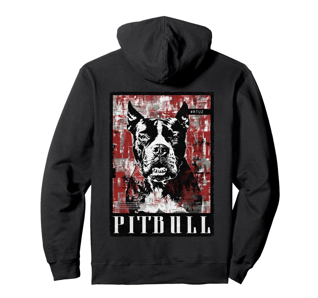 Back Y2K Streetwear Dog Pit Bull Hoodie - Fun Novelty Design Men Women - T-Shirt, Sweatshirt, Hoodie