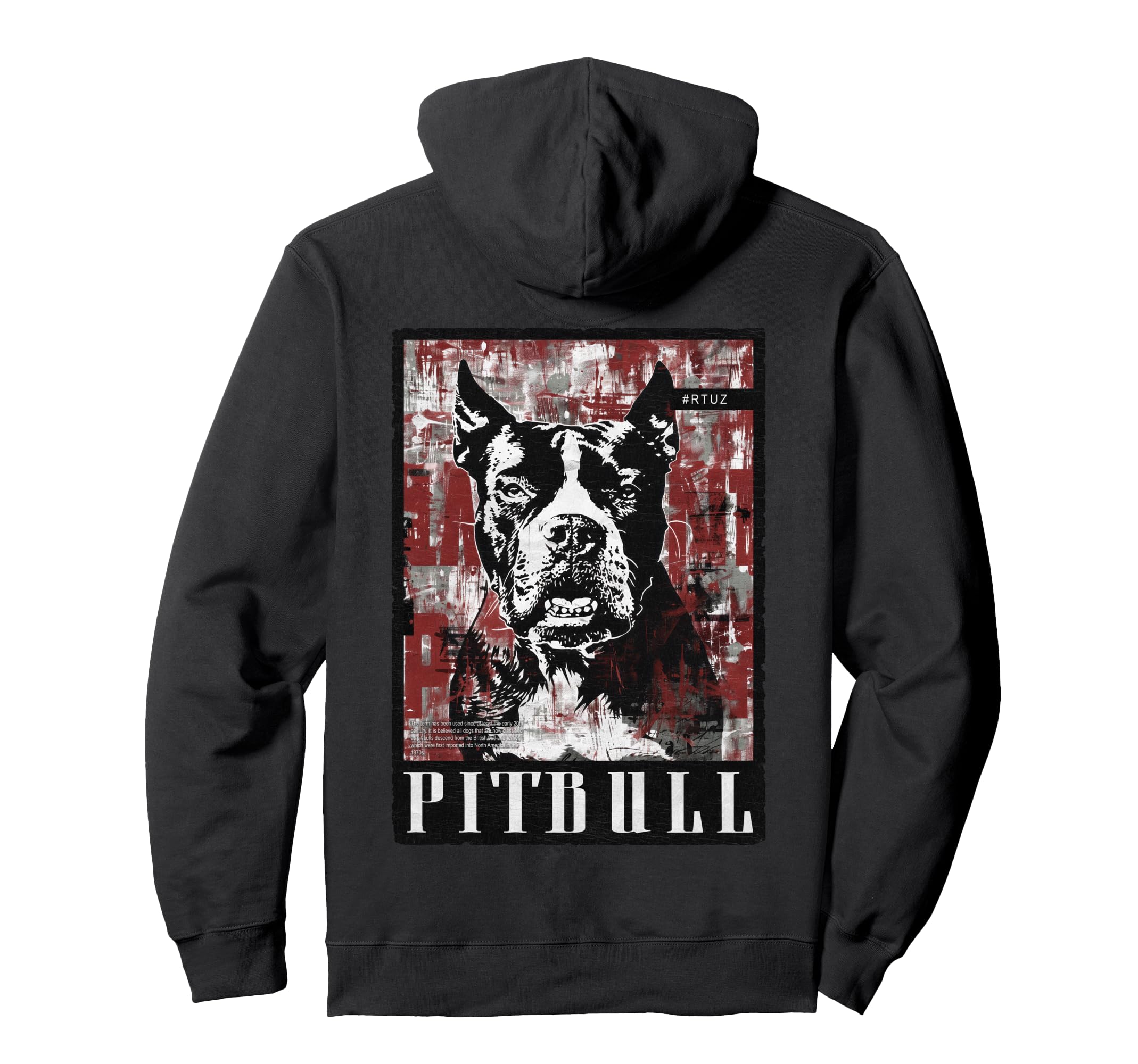 Back Y2K Streetwear Dog Pit Bull Hoodie - Fun Novelty Design Men Women - T-Shirt, Sweatshirt, Hoodie