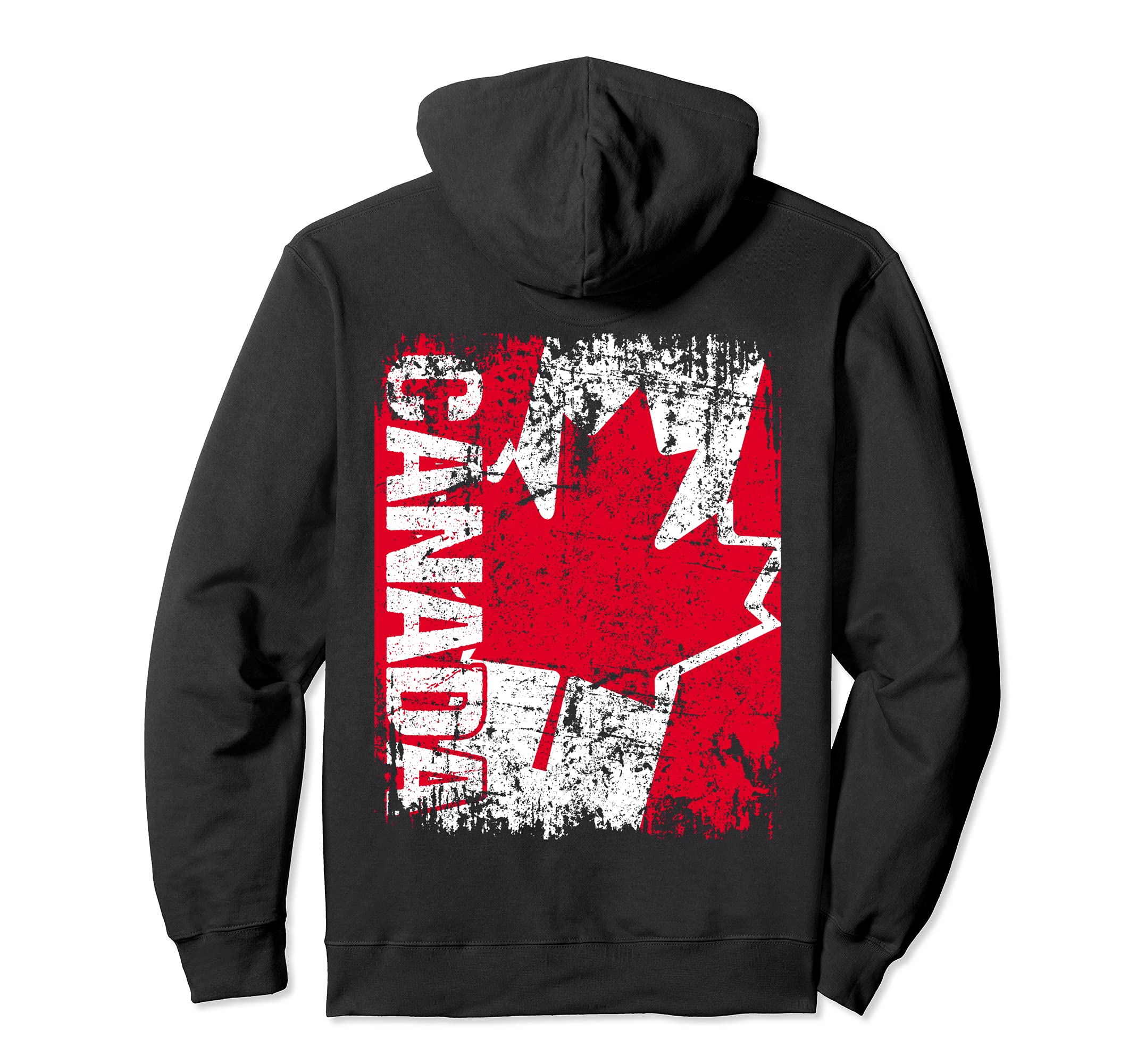 Canada Flag Distressed Canada Hoodie - Novelty Apparel Unisex - T-Shirt, Sweatshirt, Hoodie