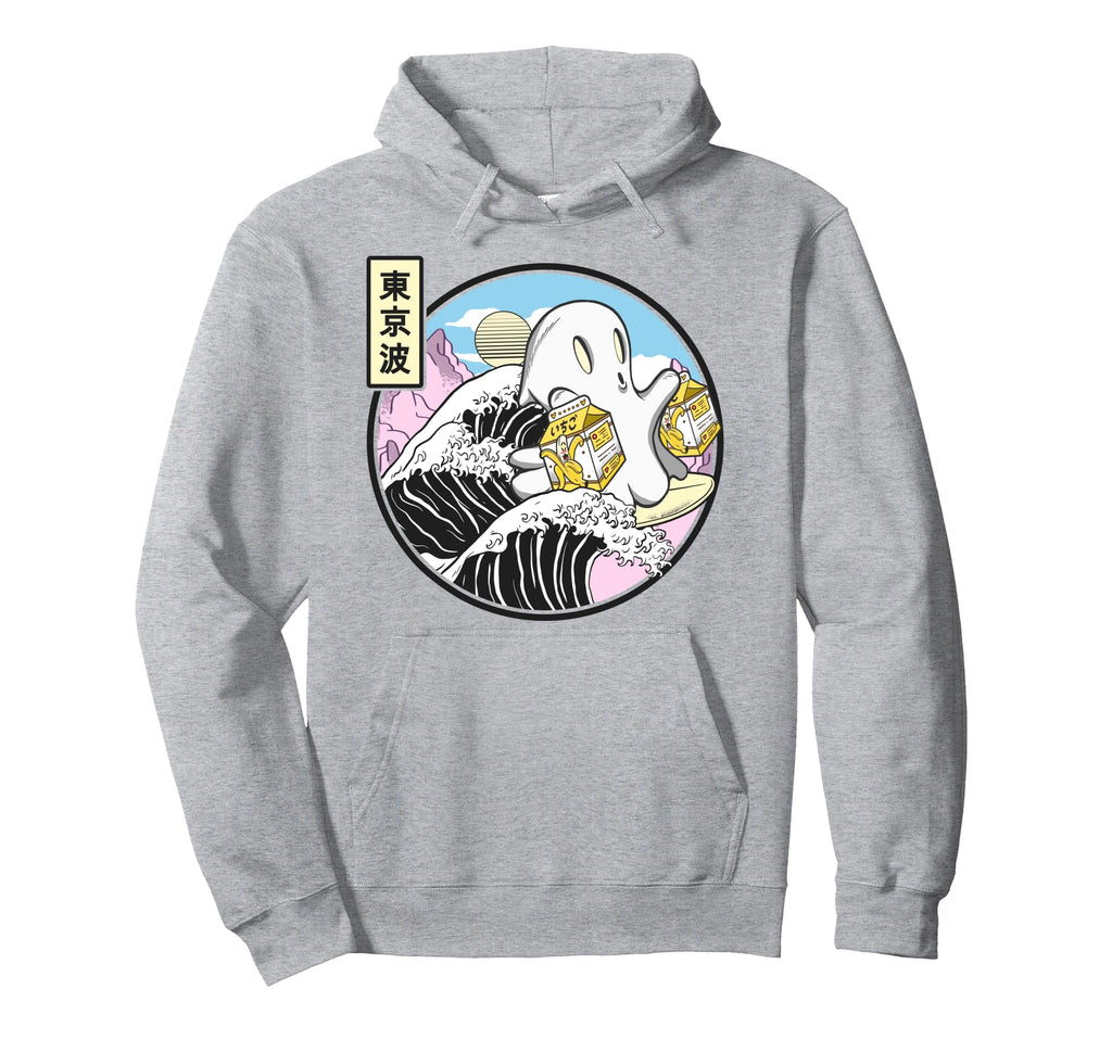 Surfing Ghost Banana Milk Kanagawa Hoodie - Casual Everyday Wear Men Women - T-Shirt, Sweatshirt, Hoodie