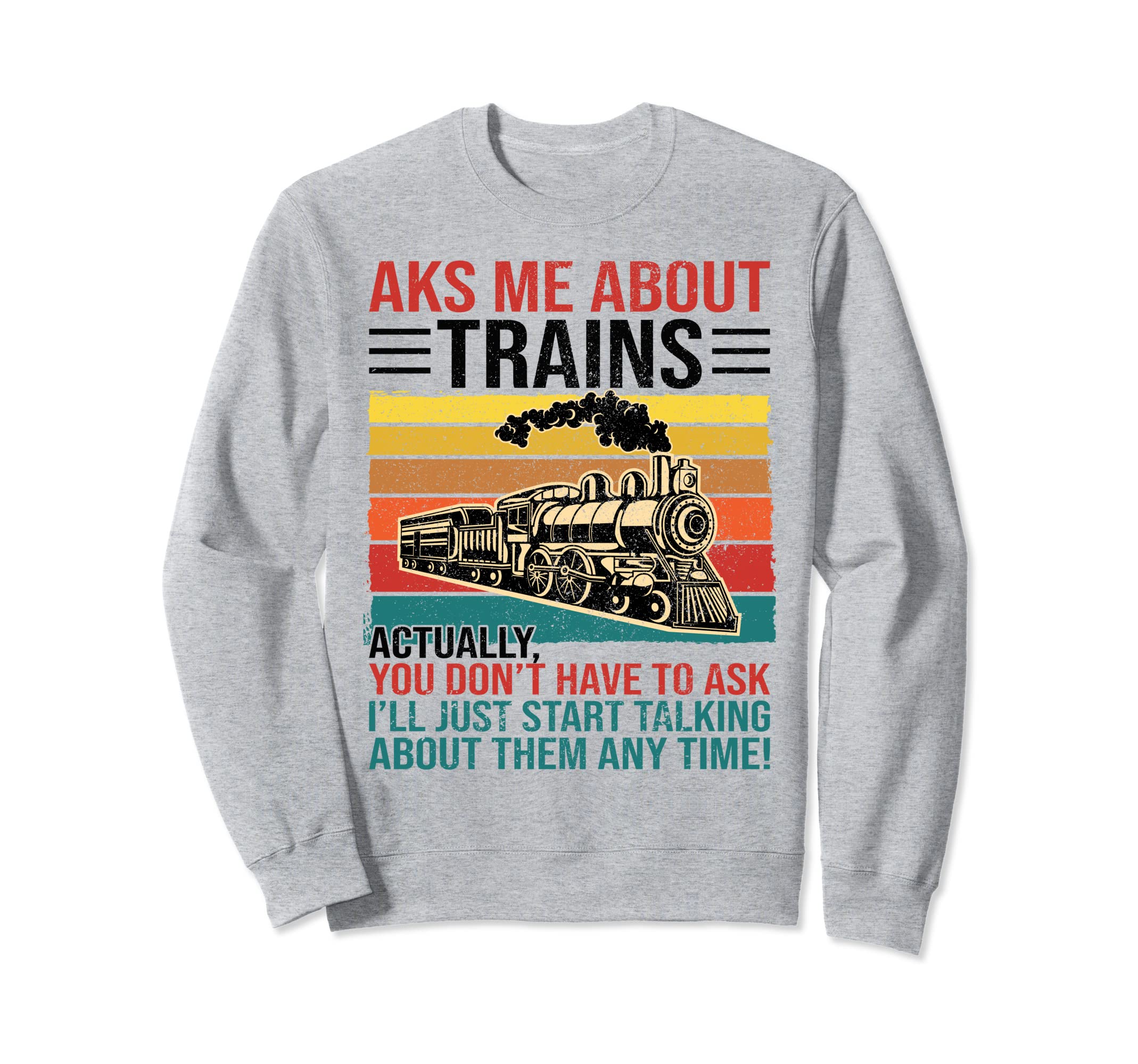 Train Distressed Engineer Engine Sweatshirt - Graphic Print Unisex - T-Shirt, Sweatshirt, Hoodie