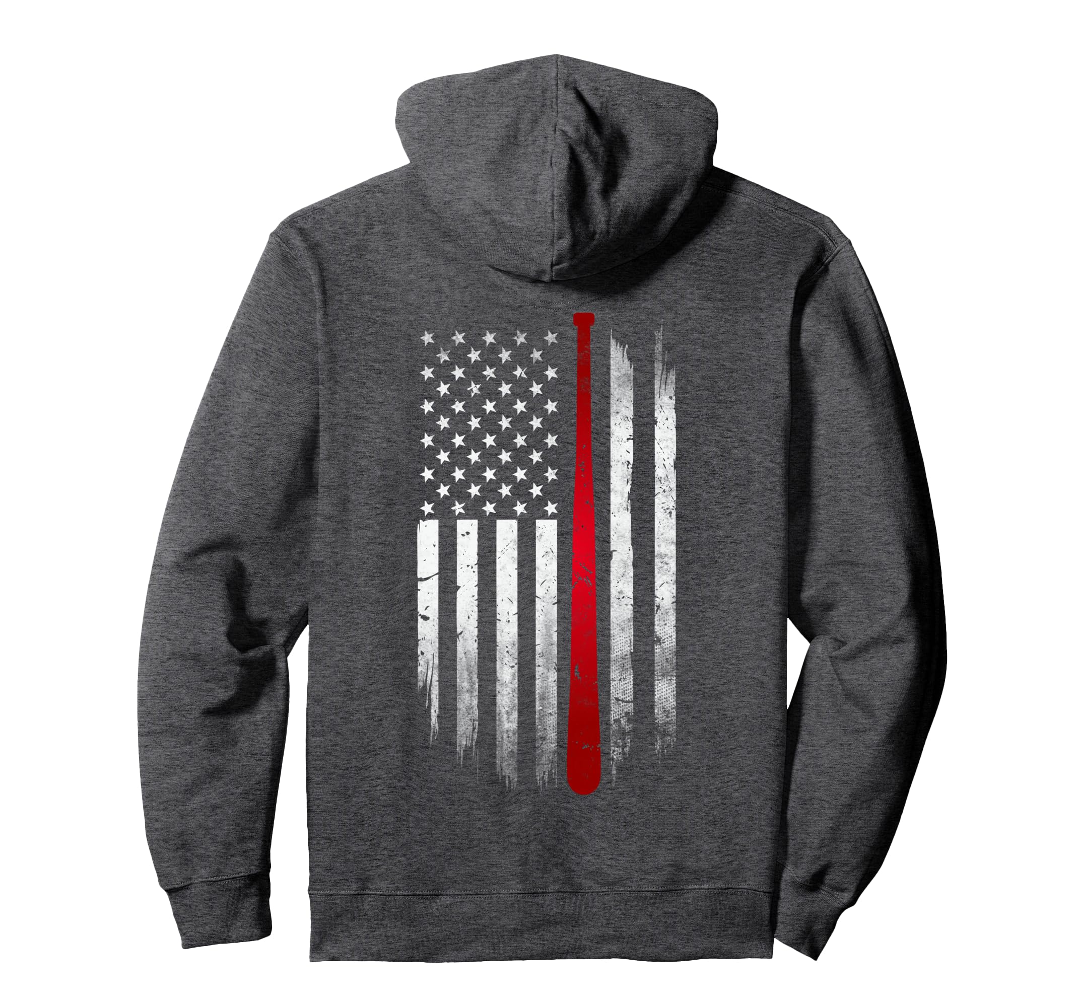 Baseball American Usa Flag Distressed Hoodie - Streetwear Style Unisex - T-Shirt, Sweatshirt, Hoodie