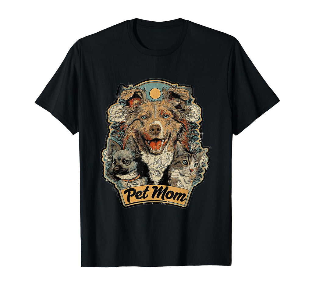 Pet Mom Dog And Cat Multi Lover Floral T-Shirt - Aesthetic Graphic Unisex - T-Shirt, Sweatshirt, Hoodie