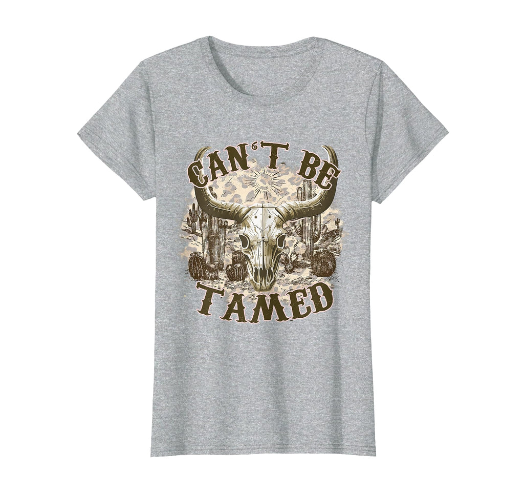 Cant Be Tamed Western Cow Skull Cowboy T-Shirt - Streetwear Style Unisex - T-Shirt, Sweatshirt, Hoodie