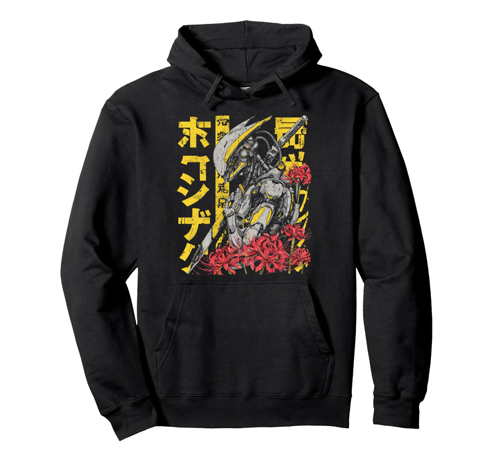 Japanese Streetwear Mecha Robot Samurai Hoodie - Trendy Graphic Unisex - T-Shirt, Sweatshirt, Hoodie