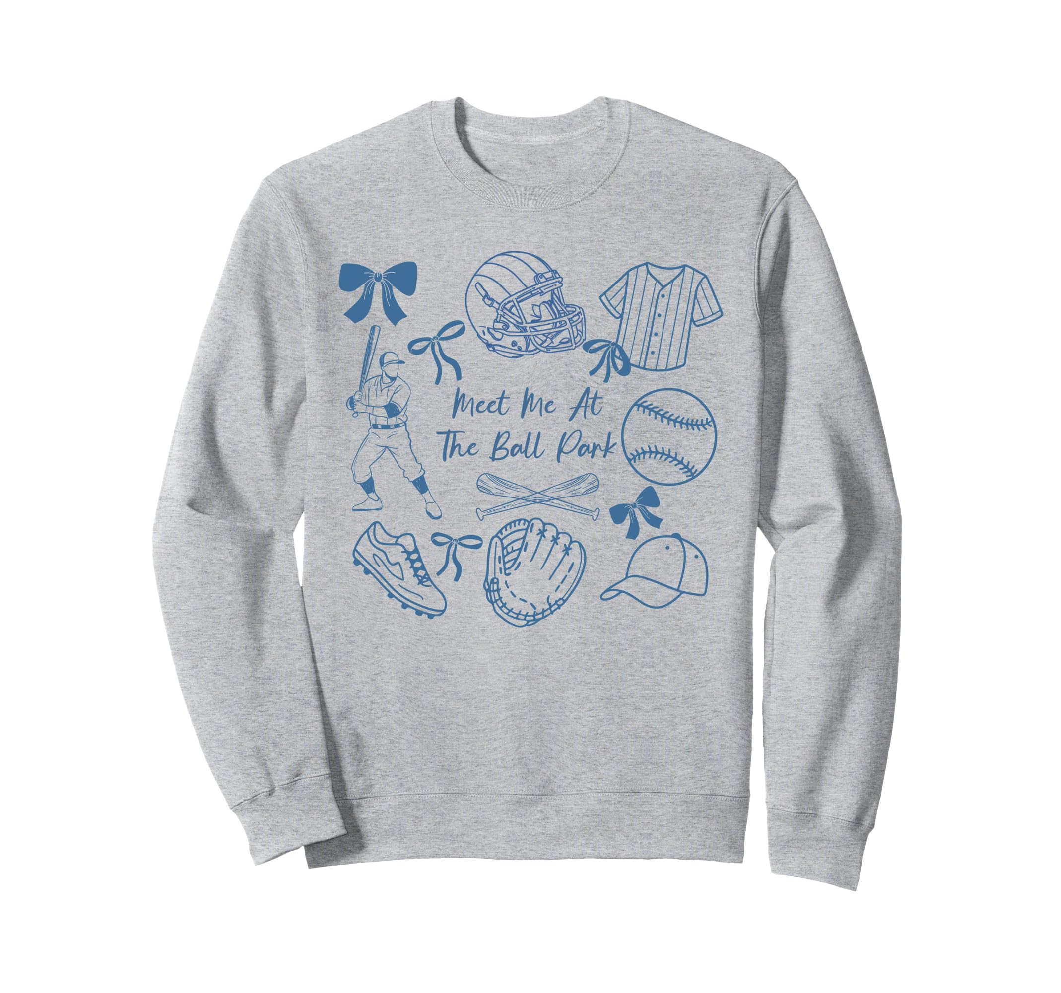 Meet Me Ballpark Baseball Coquette Sweatshirt - Novelty Apparel Unisex - T-Shirt, Sweatshirt, Hoodie
