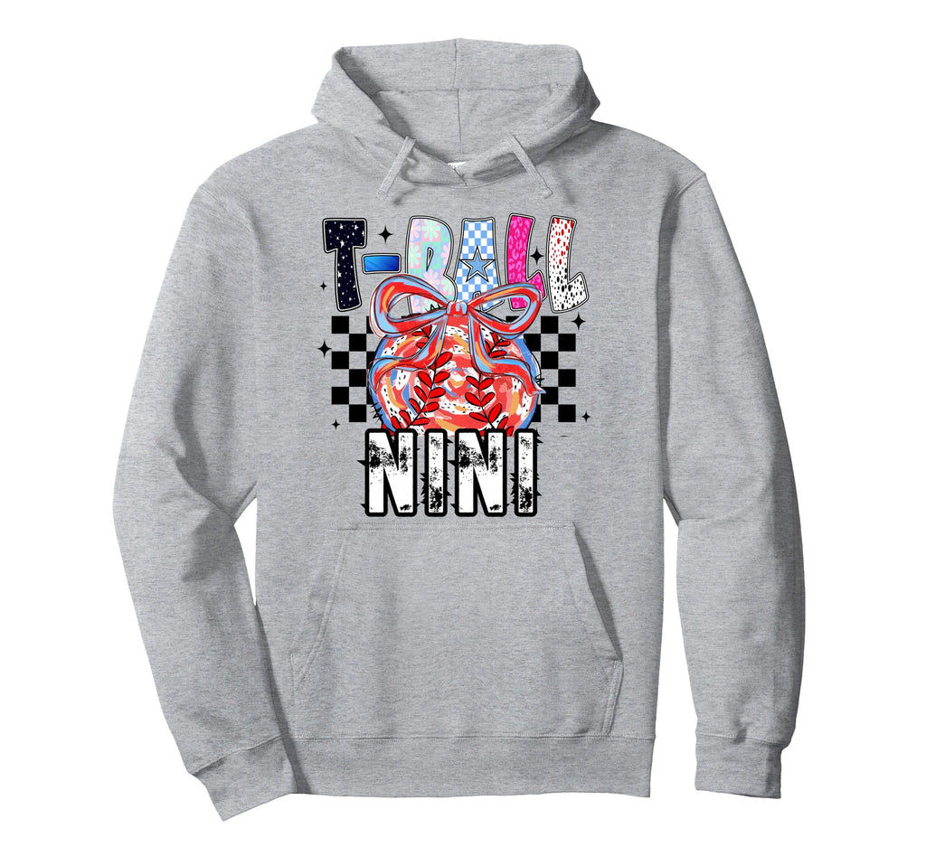 T Ball Baseball Checkered Nini Hoodie - Trendy Graphic Men Women - T-Shirt, Sweatshirt, Hoodie