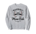 Baseball Mom Club Bow Sweatshirt - Novelty Apparel Unisex - T-Shirt, Sweatshirt, Hoodie