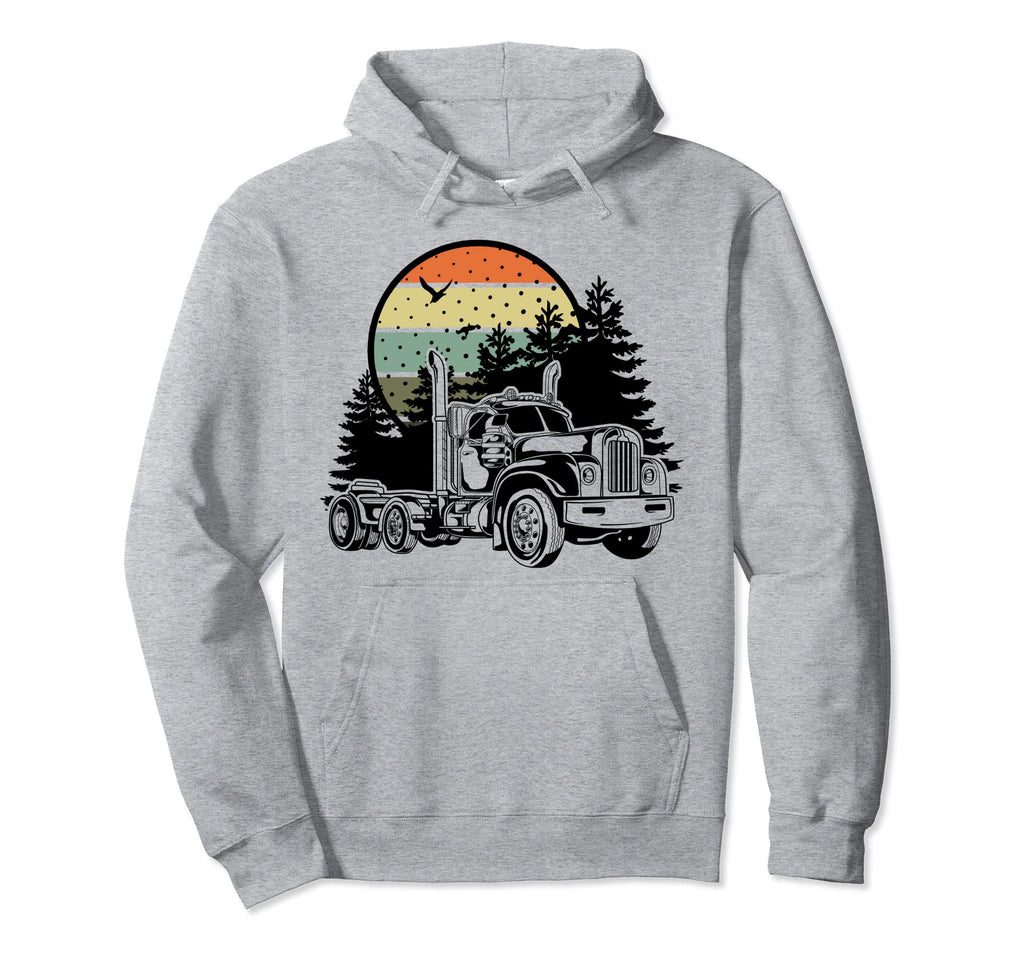 Bobtail Semi Truck Forest Sunset Hoodie - Casual Everyday Wear Unisex - T-Shirt, Sweatshirt, Hoodie