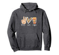 Peace Love Coffee Hoodie - Graphic Print Unisex - T-Shirt, Sweatshirt, Hoodie