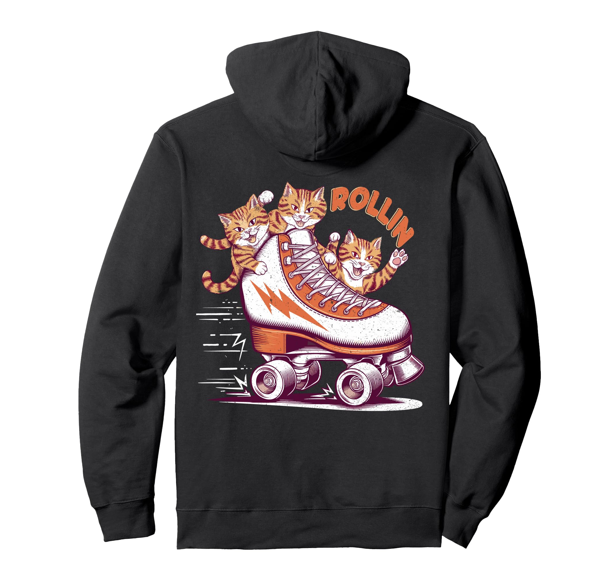 Rollin Funny Cats Roller Skate Art Hoodie - Streetwear Style for Adults - T-Shirt, Sweatshirt, Hoodie