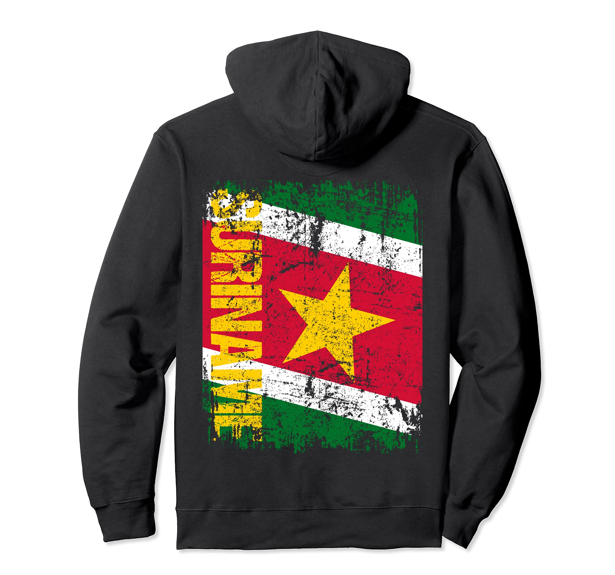 Suriname Flag Distressed Suriname Hoodie - Novelty Apparel Men Women - T-Shirt, Sweatshirt, Hoodie