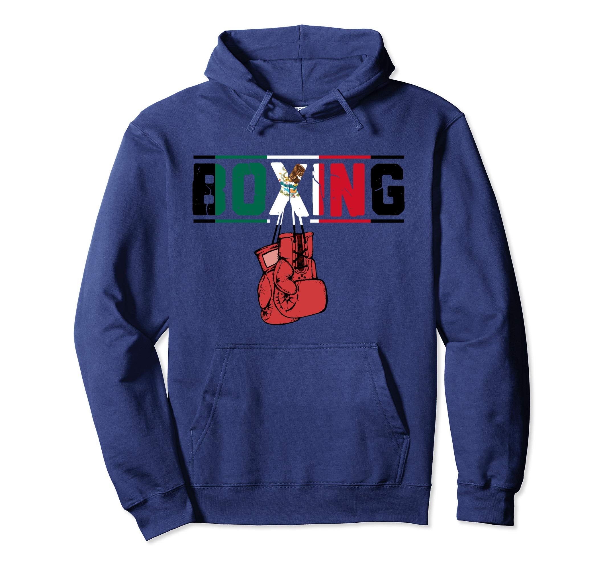 Mexican Boxer Boxing Gloves Mexico Flag Hoodie - Trendy Graphic for Adults - T-Shirt, Sweatshirt, Hoodie