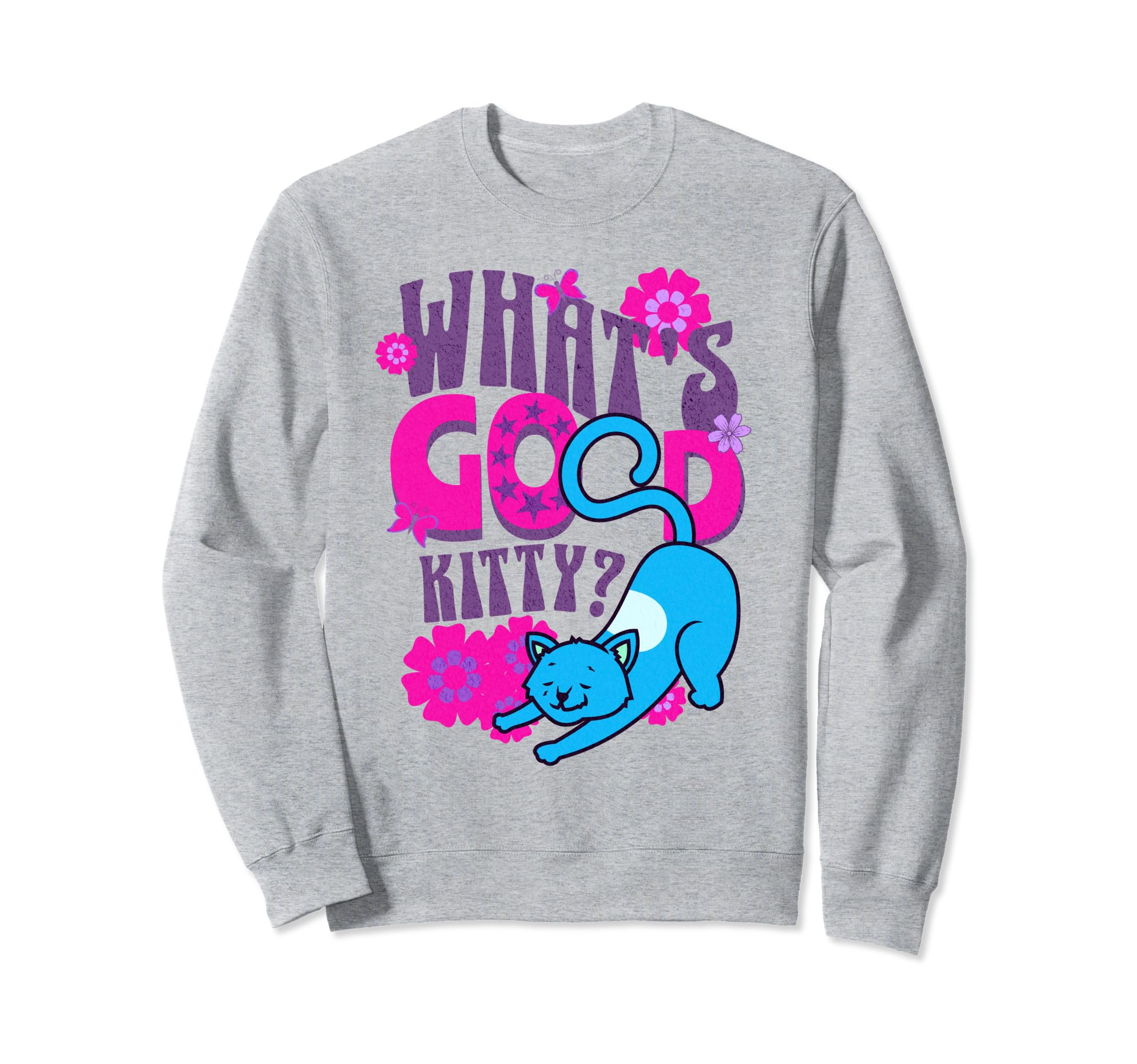 1960S Hippy Cat Boho Floral Cat Sweatshirt - Fun Novelty Design Men Women - T-Shirt, Sweatshirt, Hoodie