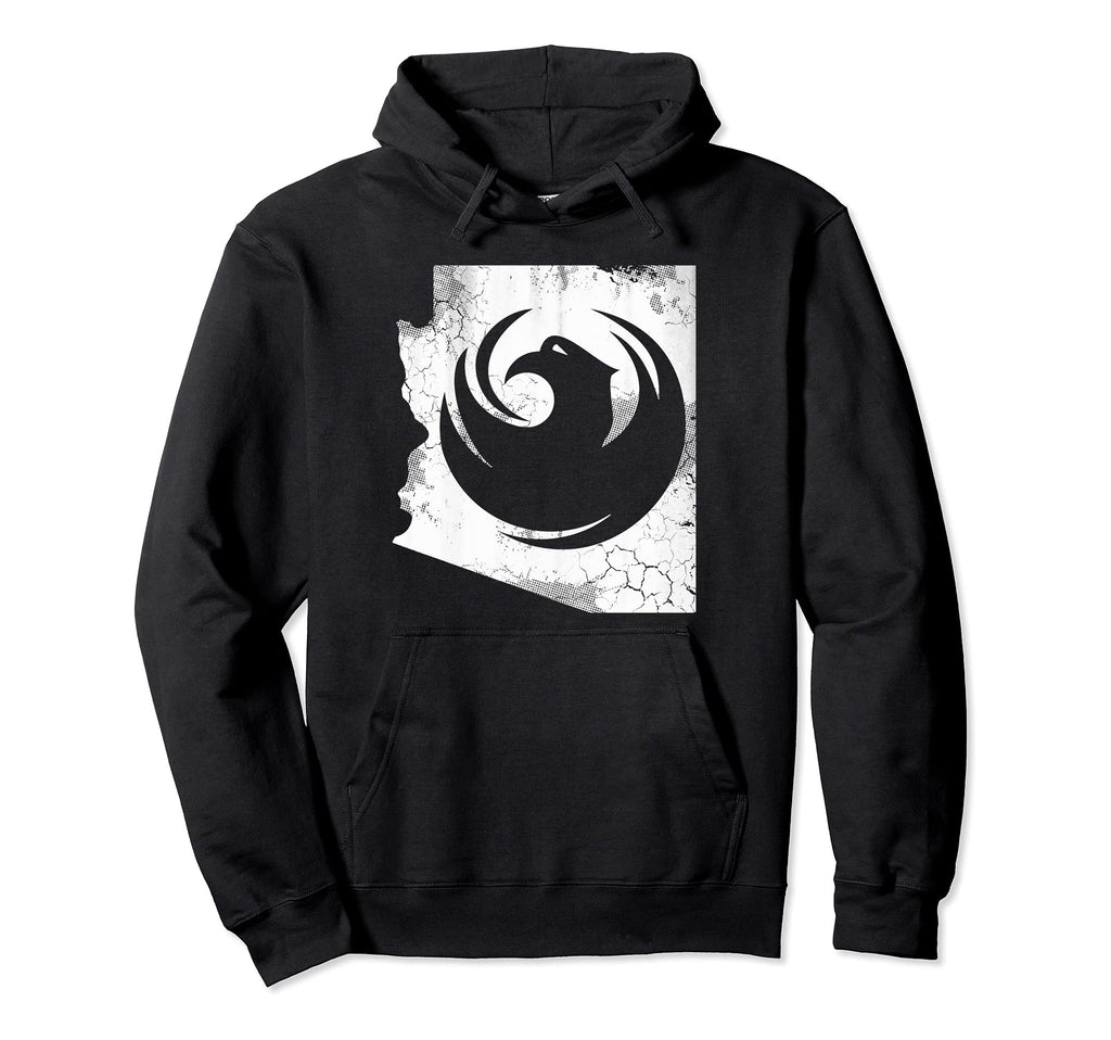 Phoenix Arizona Flag Map Distressed Hoodie - Minimalist Print Men Women - T-Shirt, Sweatshirt, Hoodie