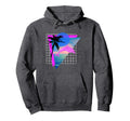Vaporwave Aesthetic Dolphin Palm Tree Hoodie - Unique Graphic Unisex - T-Shirt, Sweatshirt, Hoodie