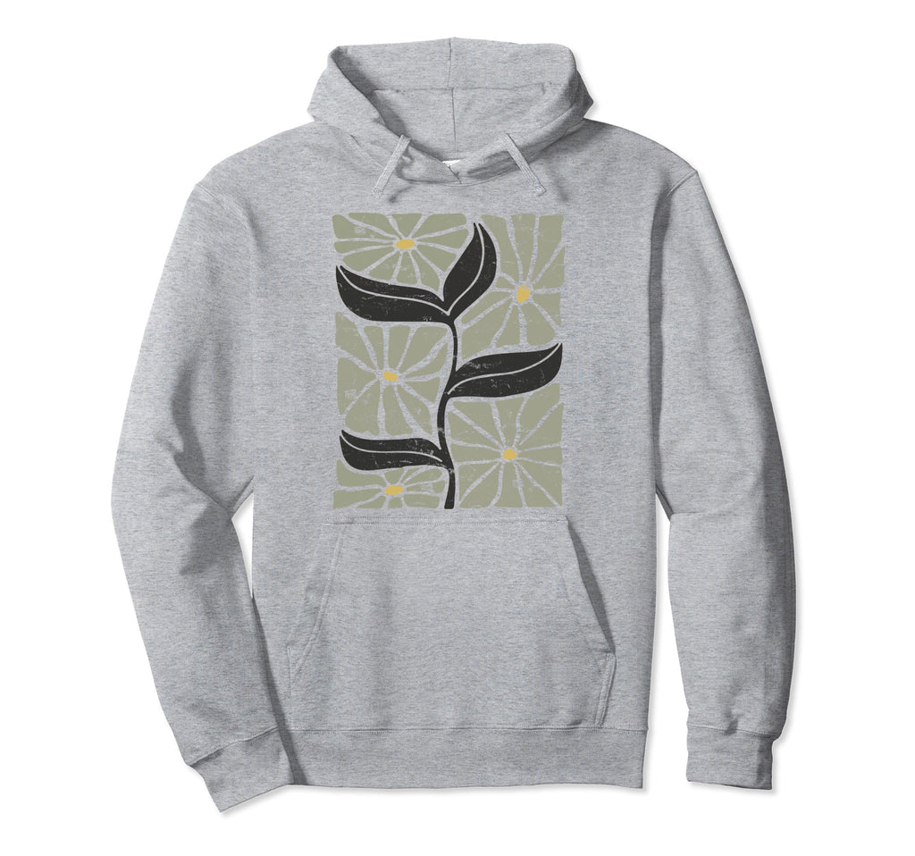 Boho Daisy Flower Botanical Wildflower Hoodie - Graphic Print for Adults - T-Shirt, Sweatshirt, Hoodie