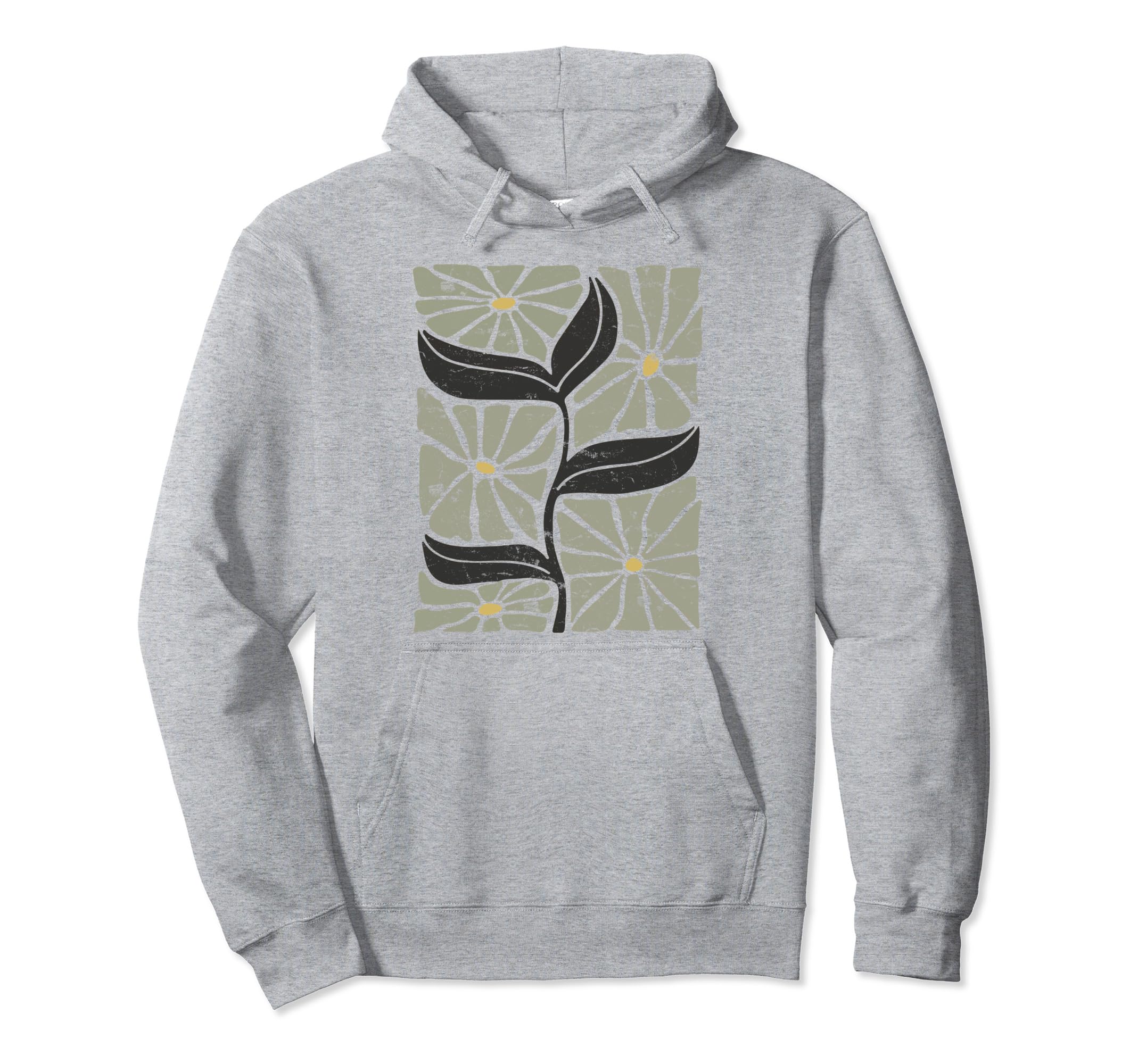 Boho Daisy Flower Botanical Wildflower Hoodie - Graphic Print for Adults - T-Shirt, Sweatshirt, Hoodie