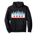 Chicago Flag Distressed Downtown Hoodie - Novelty Apparel Men Women - T-Shirt, Sweatshirt, Hoodie
