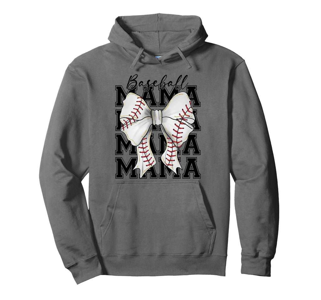 Baseball Mama Coquette Bow Mothers Day Hoodie - Trendy Graphic for Adults - T-Shirt, Sweatshirt, Hoodie
