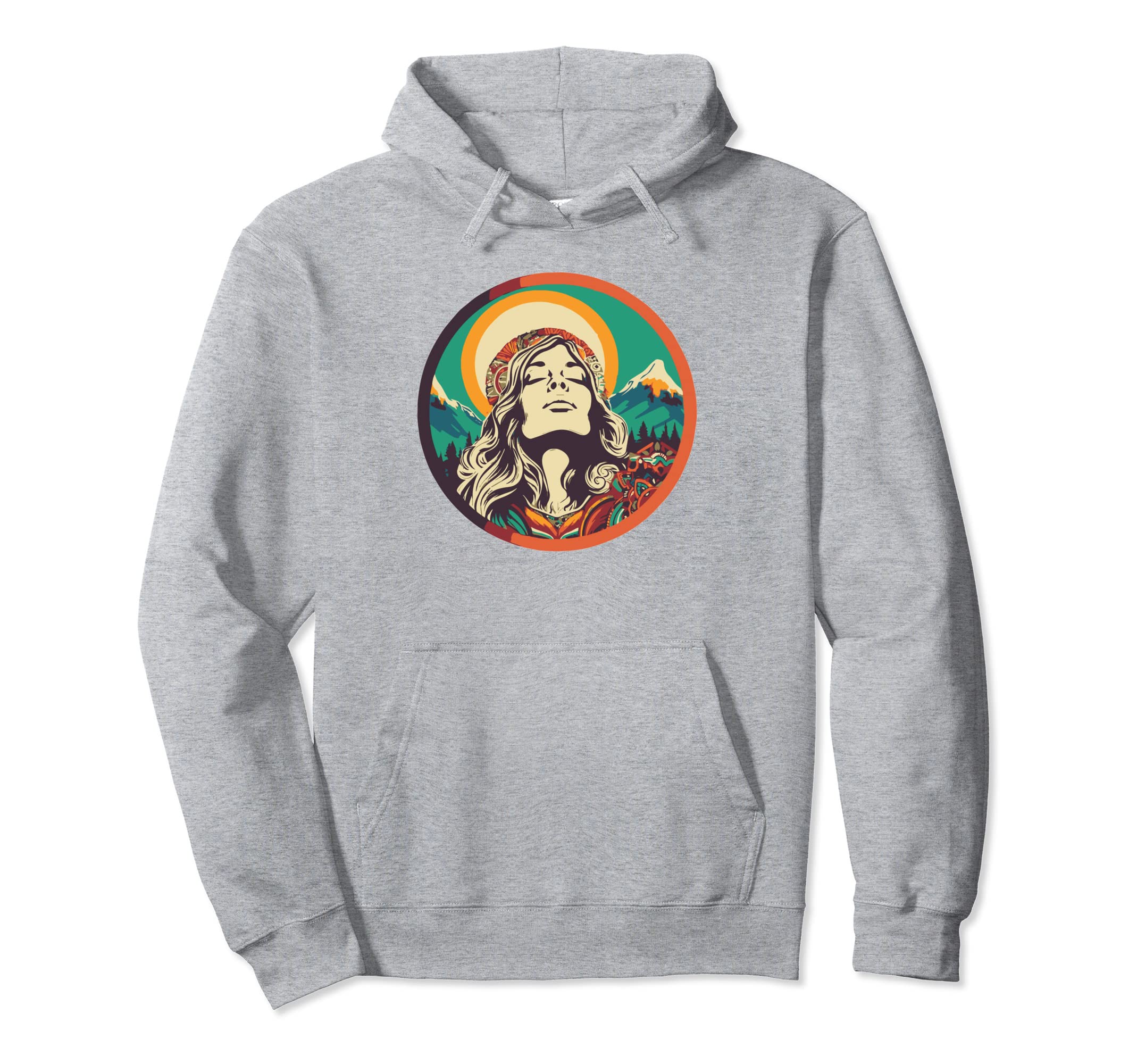 Groovy Mountain Mama Hippie 60S Hoodie - Minimalist Print Men Women - T-Shirt, Sweatshirt, Hoodie