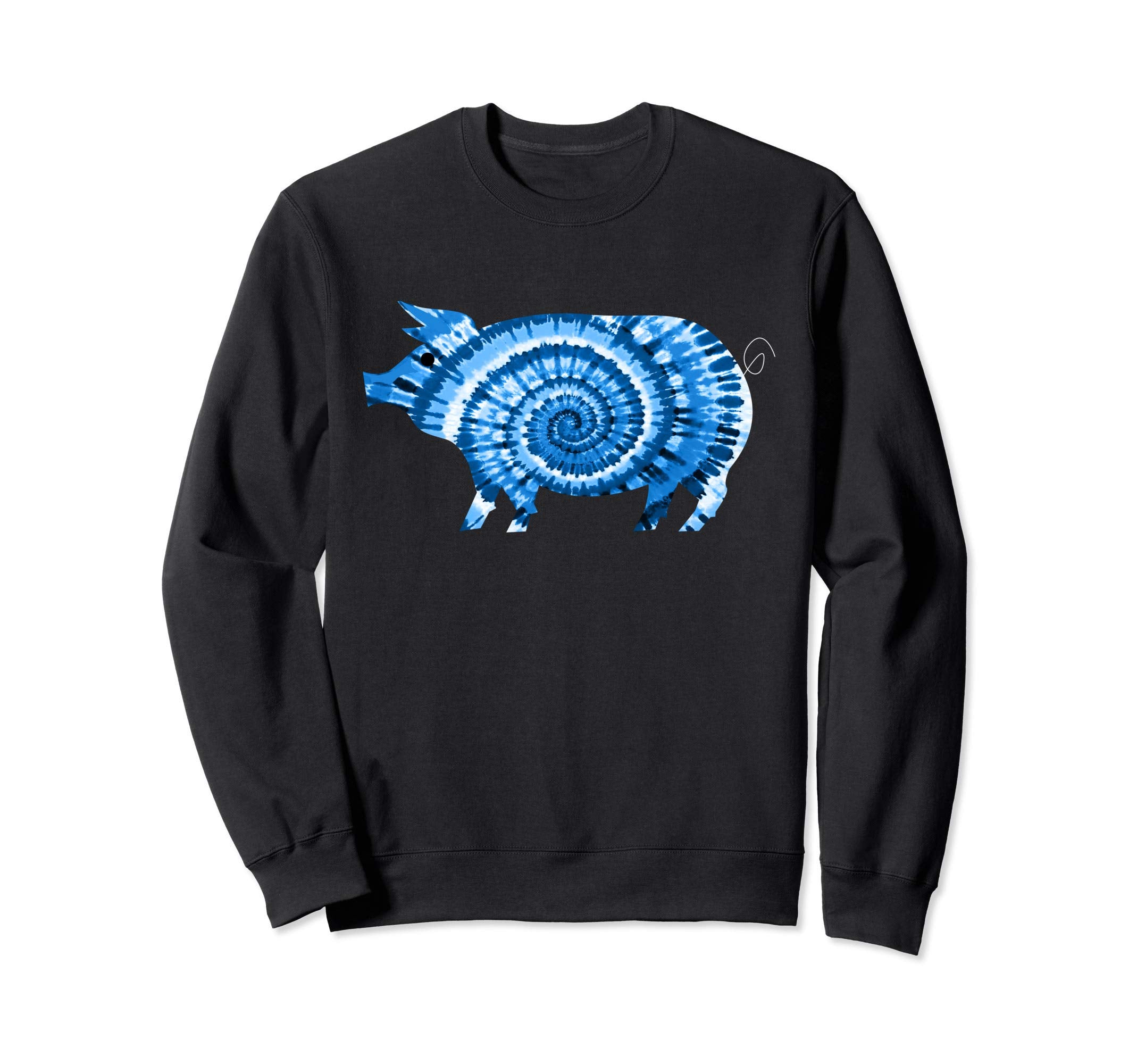 Blue Pig Tie Dye 60S 70S Hippie Sweatshirt - Minimalist Print Men Women - T-Shirt, Sweatshirt, Hoodie