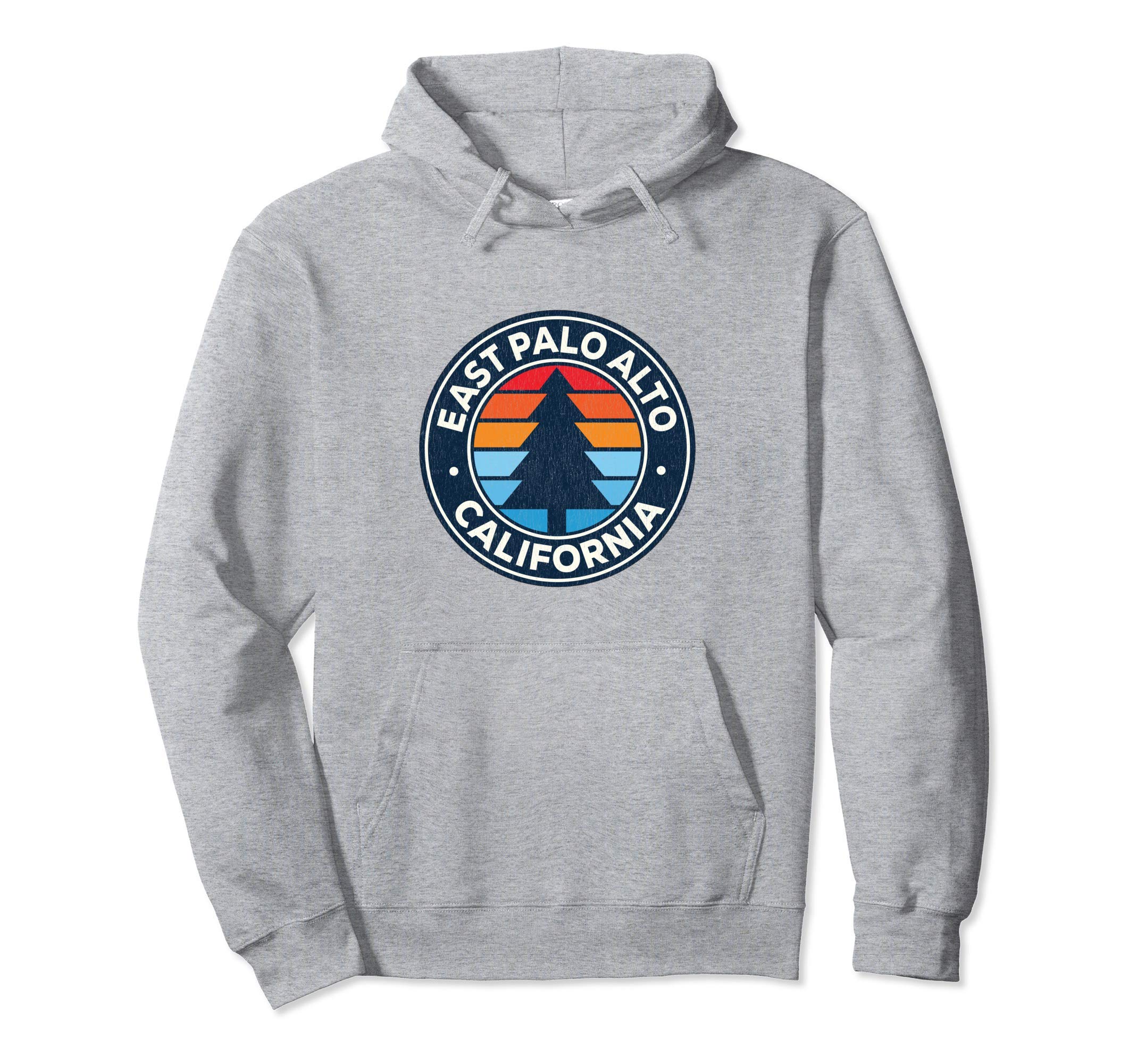 East Palo Alto California Ca 70S Hoodie - Minimalist Print Men Women - T-Shirt, Sweatshirt, Hoodie
