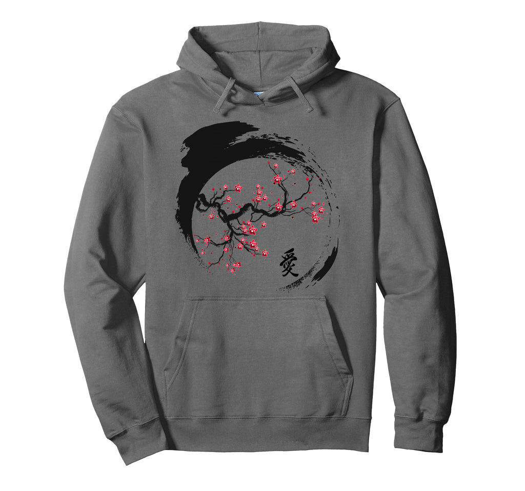 Japanese Cherry Blossom Grunge Vaporwave Hoodie - Graphic Print Men Women - T-Shirt, Sweatshirt, Hoodie