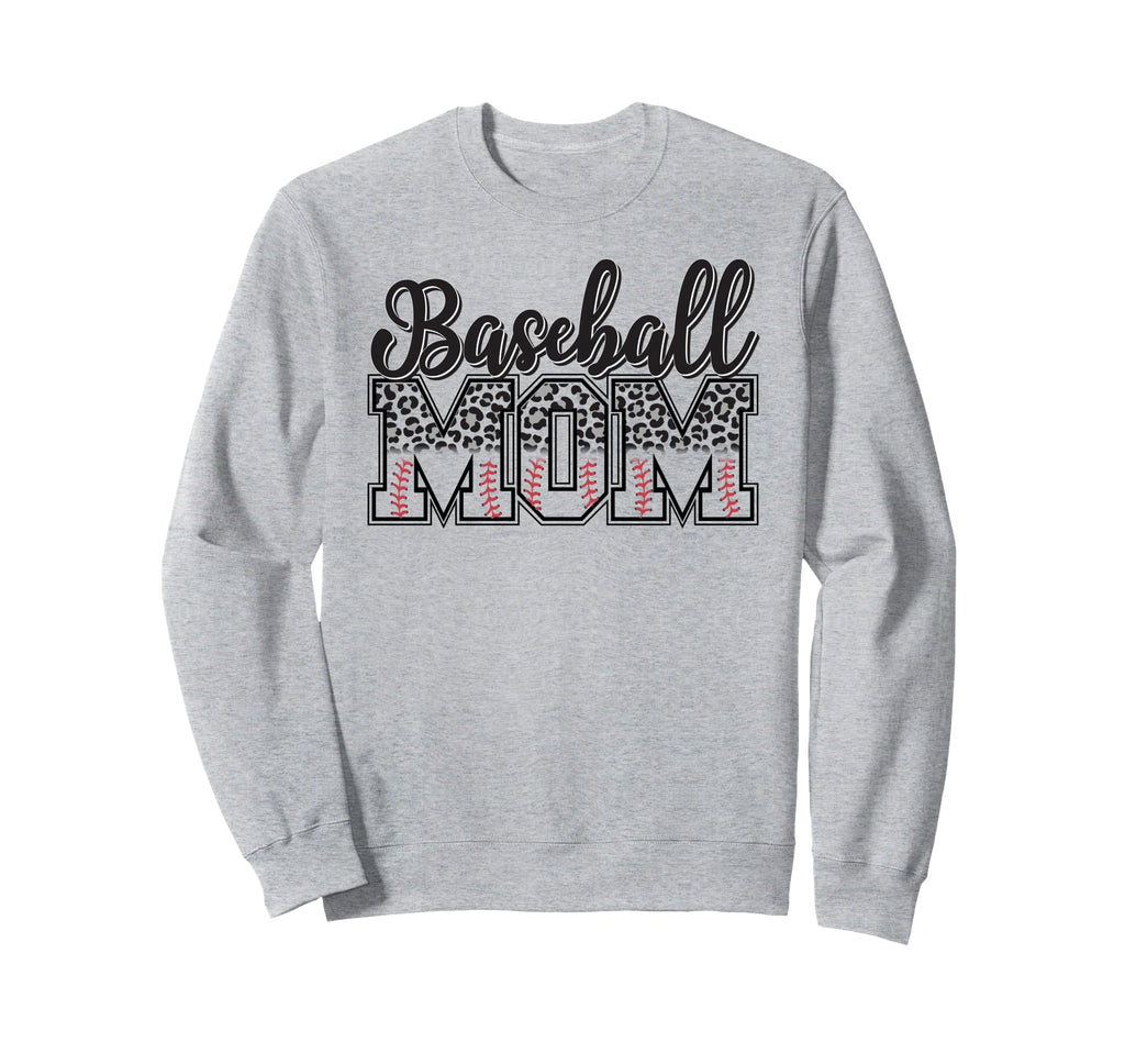 Baseball Mom Leopard Funny Softball Sweatshirt - Aesthetic Graphic Unisex - T-Shirt, Sweatshirt, Hoodie
