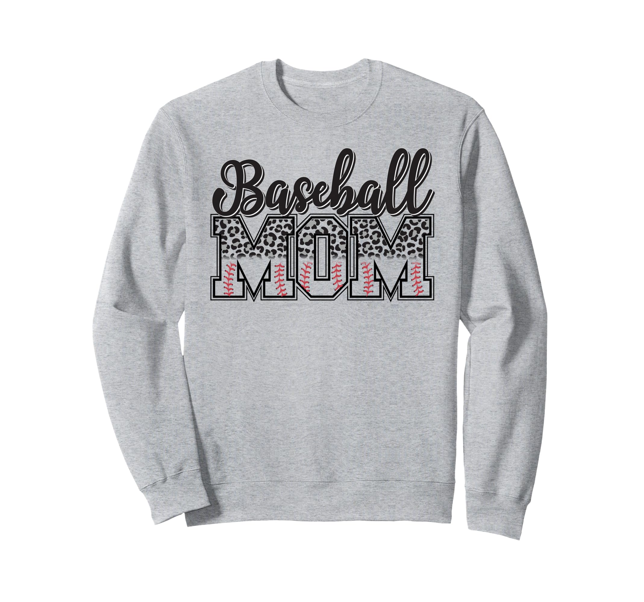 Baseball Mom Leopard Funny Softball Sweatshirt - Aesthetic Graphic Unisex - T-Shirt, Sweatshirt, Hoodie