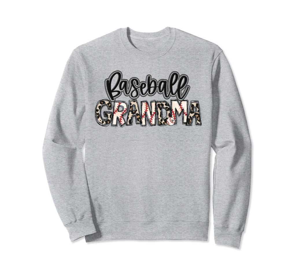 Baseball Grandma Leopard Proud Sweatshirt - Novelty Apparel for Adults - T-Shirt, Sweatshirt, Hoodie