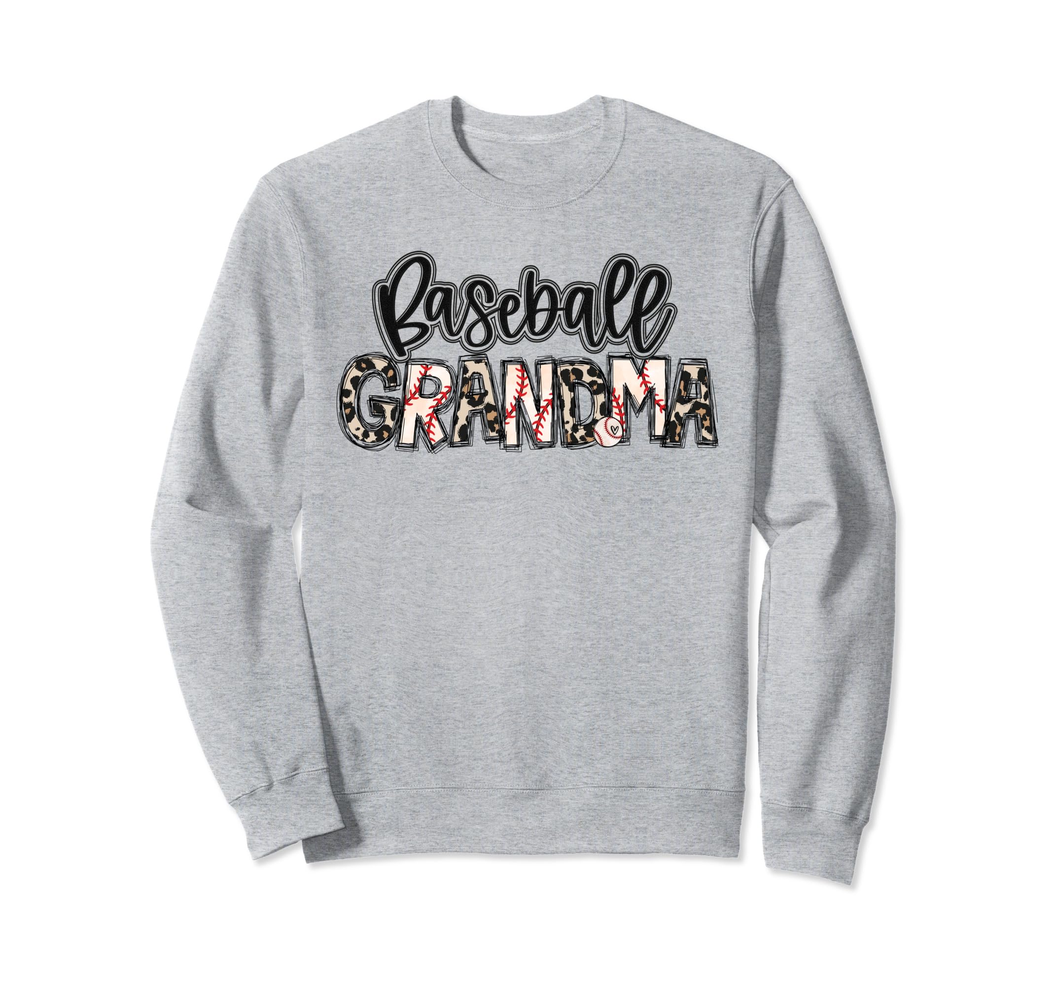 Baseball Grandma Leopard Proud Sweatshirt - Novelty Apparel for Adults - T-Shirt, Sweatshirt, Hoodie