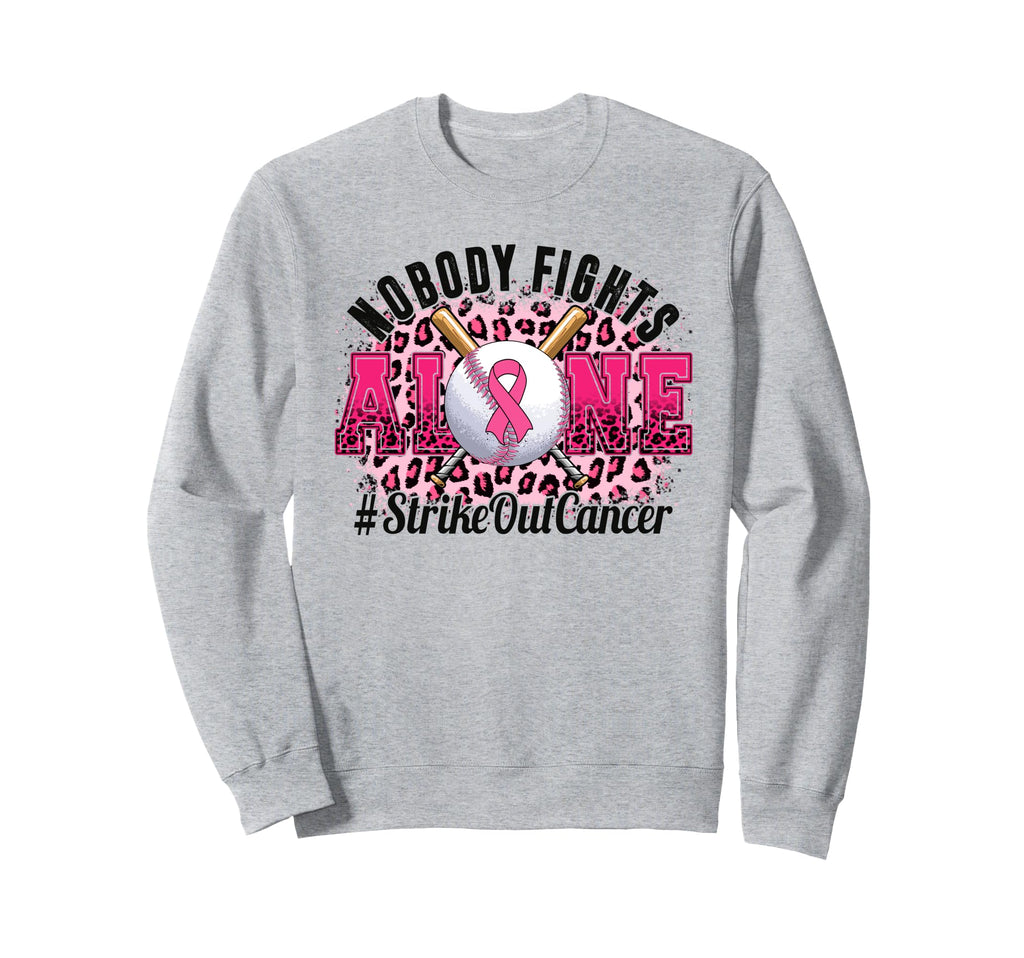 Nobody Fights Alone Strike Out Sweatshirt - Unique Graphic for Adults - T-Shirt, Sweatshirt, Hoodie