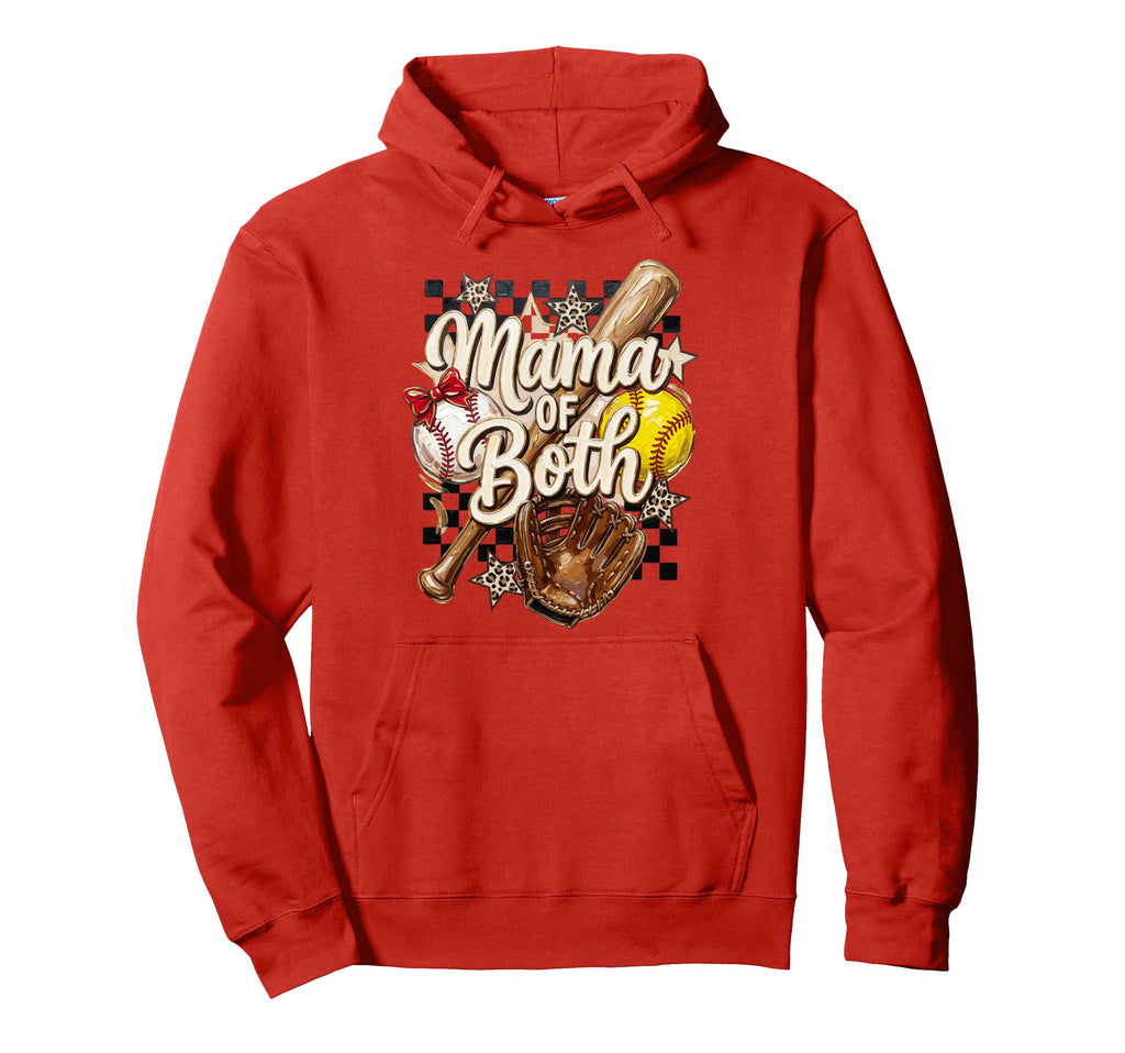 Mama Both Baseball Softball Mom Game Hoodie - Aesthetic Graphic for Adults - T-Shirt, Sweatshirt, Hoodie