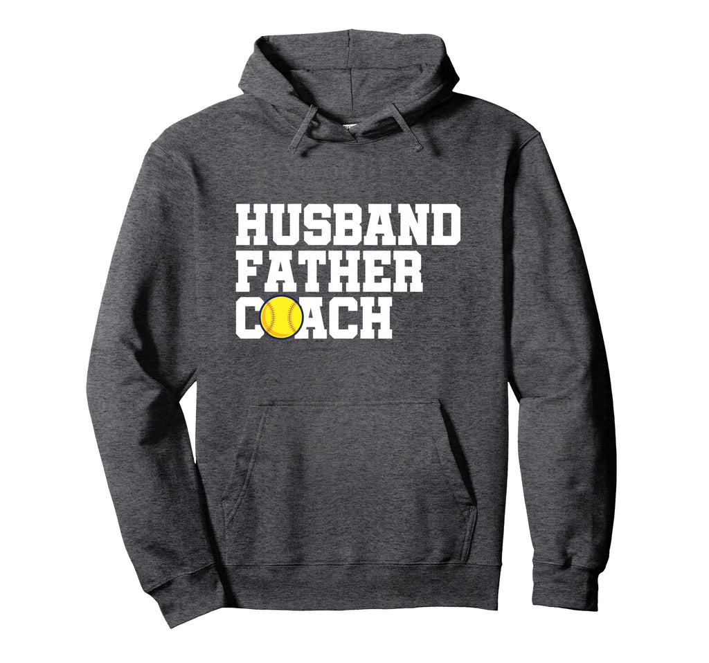 Baseball Softball Coach Dad Gift Husband Hoodie - Unique Graphic Unisex - T-Shirt, Sweatshirt, Hoodie