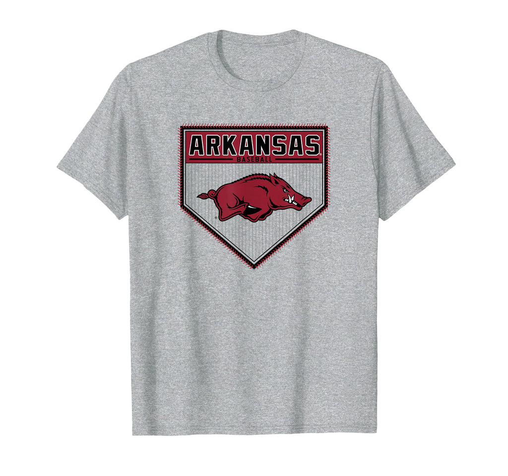 Arkansas Razorbacks Baseball Homeplate T-Shirt - Unique Graphic for Adults - T-Shirt, Sweatshirt, Hoodie