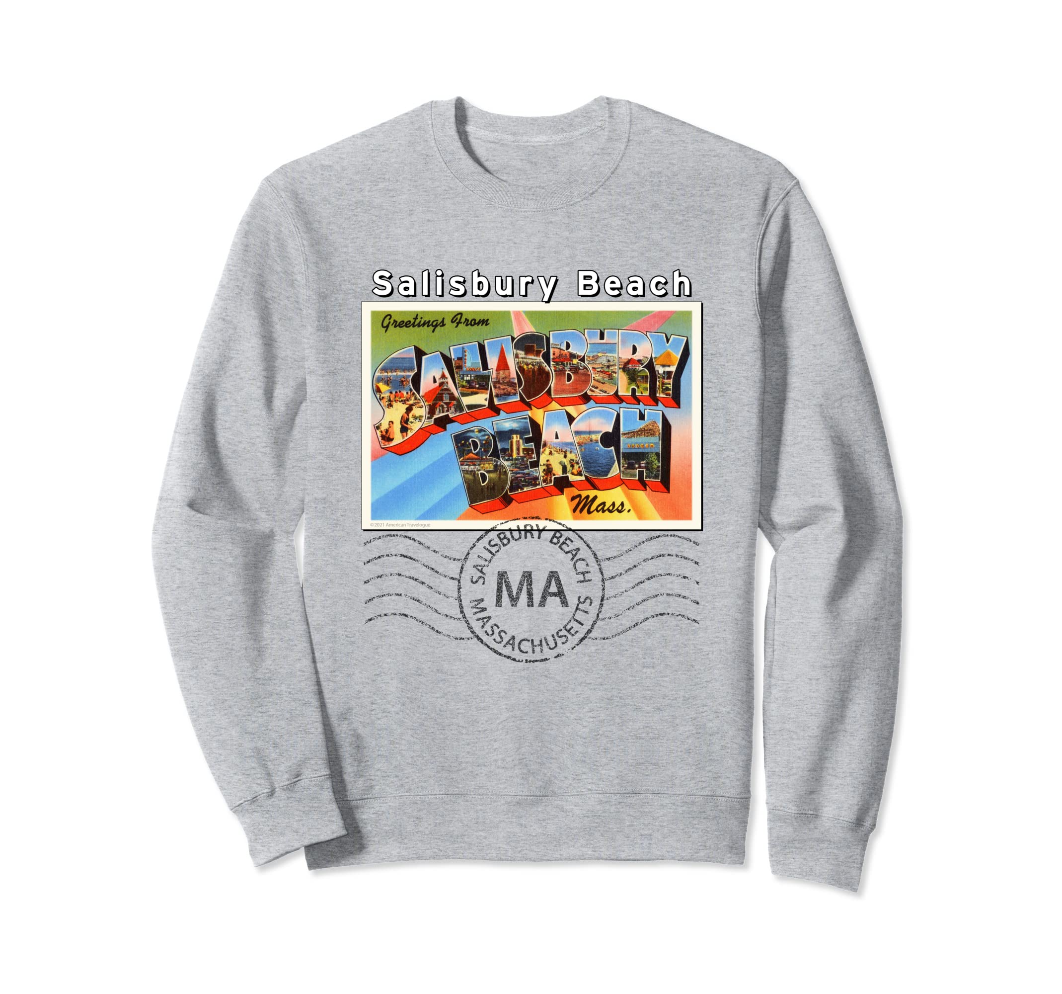Salisbury Beach Massachusetts Postcard Sweatshirt - Novelty Apparel Unisex - T-Shirt, Sweatshirt, Hoodie