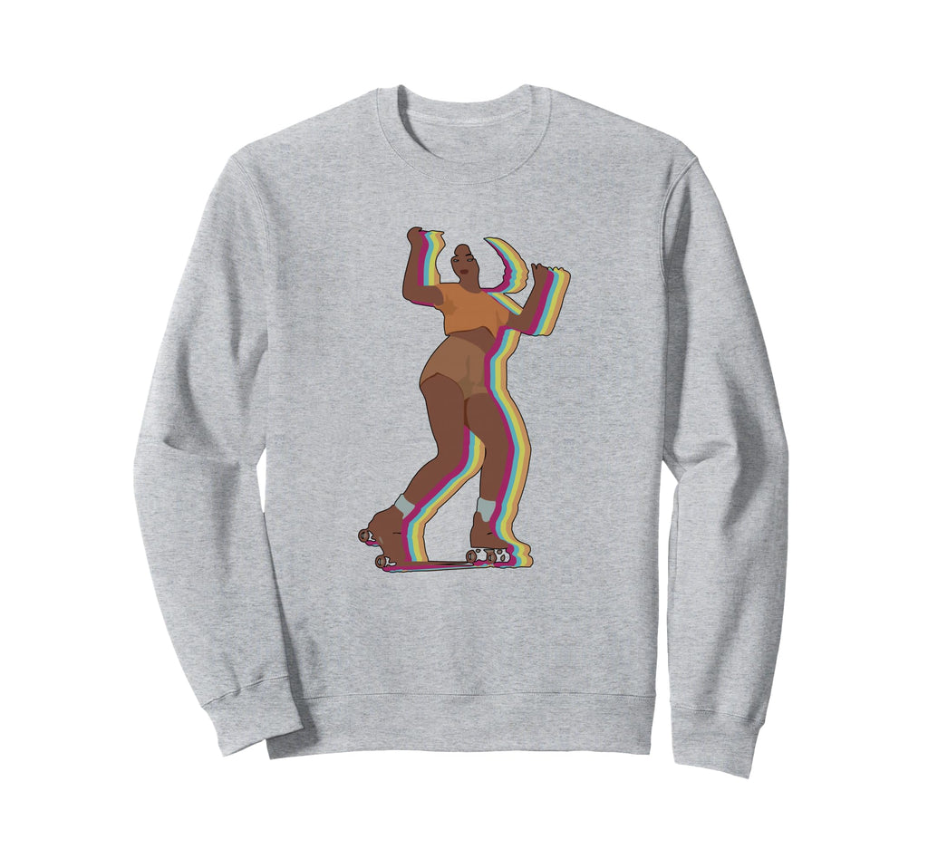 Womens 70S 80S Roller Skating Afro Sweatshirt - Trendy Graphic Unisex - T-Shirt, Sweatshirt, Hoodie