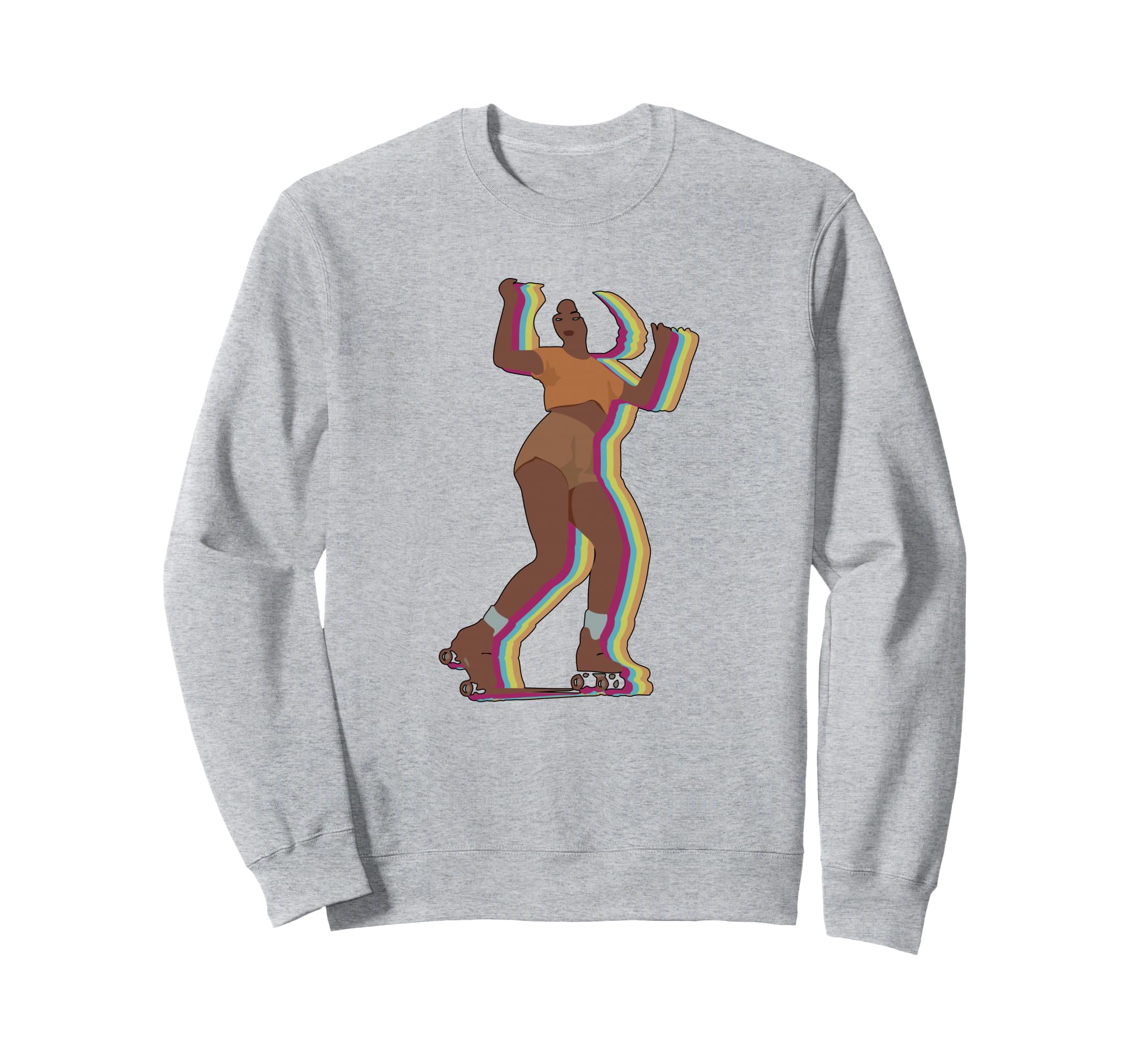 Womens 70S 80S Roller Skating Afro Sweatshirt - Trendy Graphic Unisex - T-Shirt, Sweatshirt, Hoodie