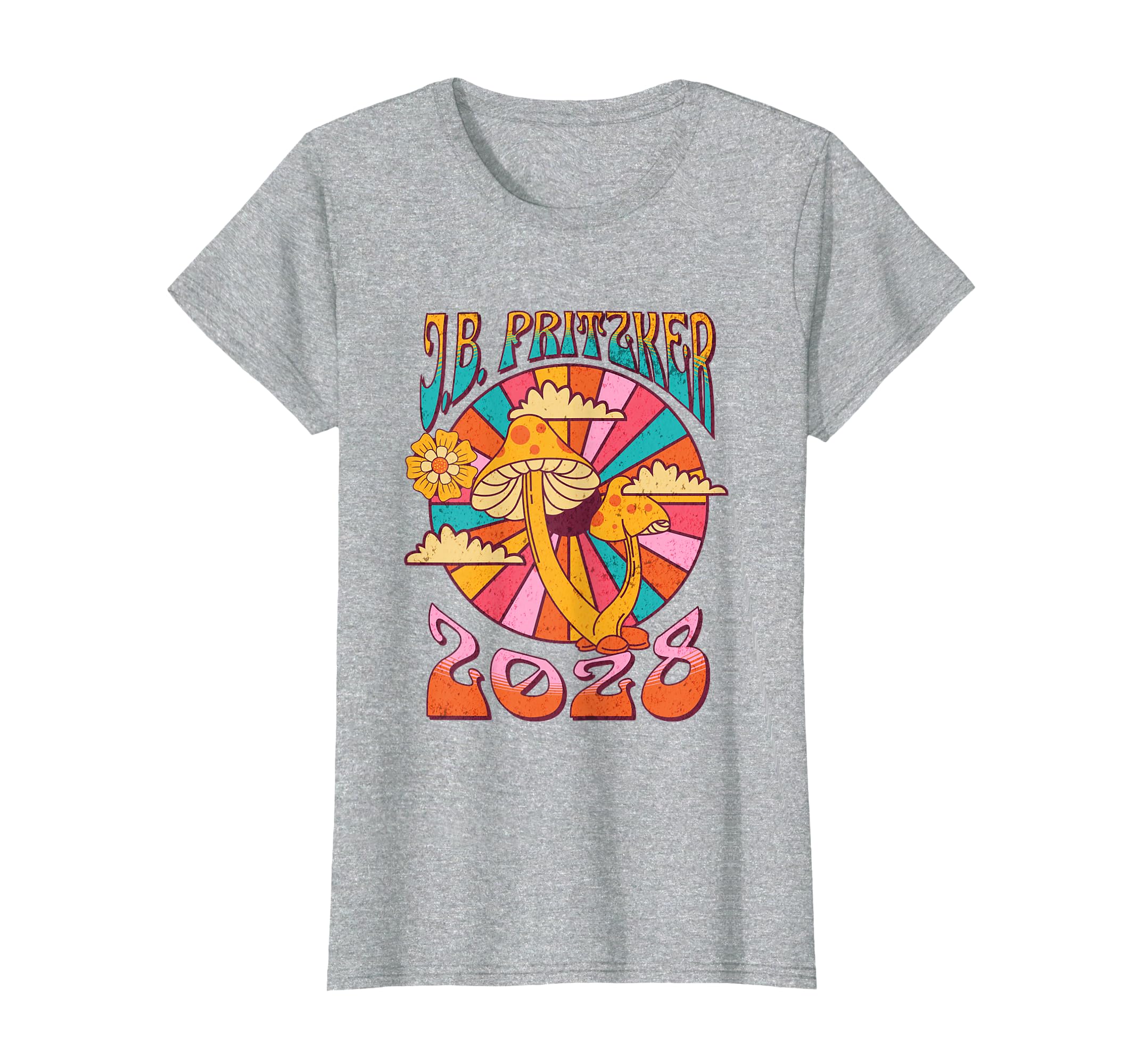 Jb Pritzker 2028 Democrat Mushroom Boho T-Shirt - Minimalist Print Unisex - T-Shirt, Sweatshirt, Hoodie