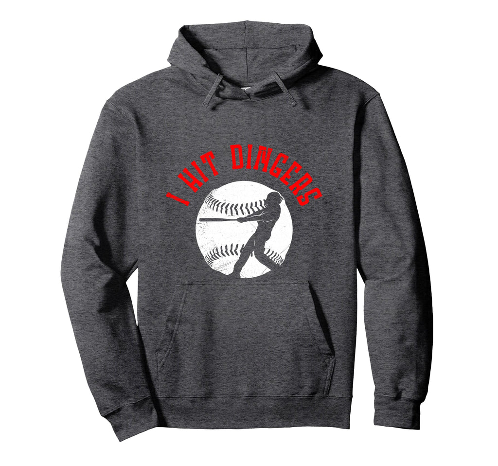 I Hit Dingers Baseball Baseball Hoodie - Aesthetic Graphic Men Women - T-Shirt, Sweatshirt, Hoodie