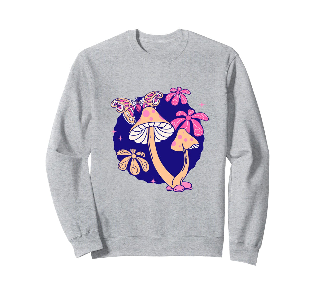 Funny Mushroom Lover Groovy Boho Sweatshirt - Graphic Print for Adults - T-Shirt, Sweatshirt, Hoodie