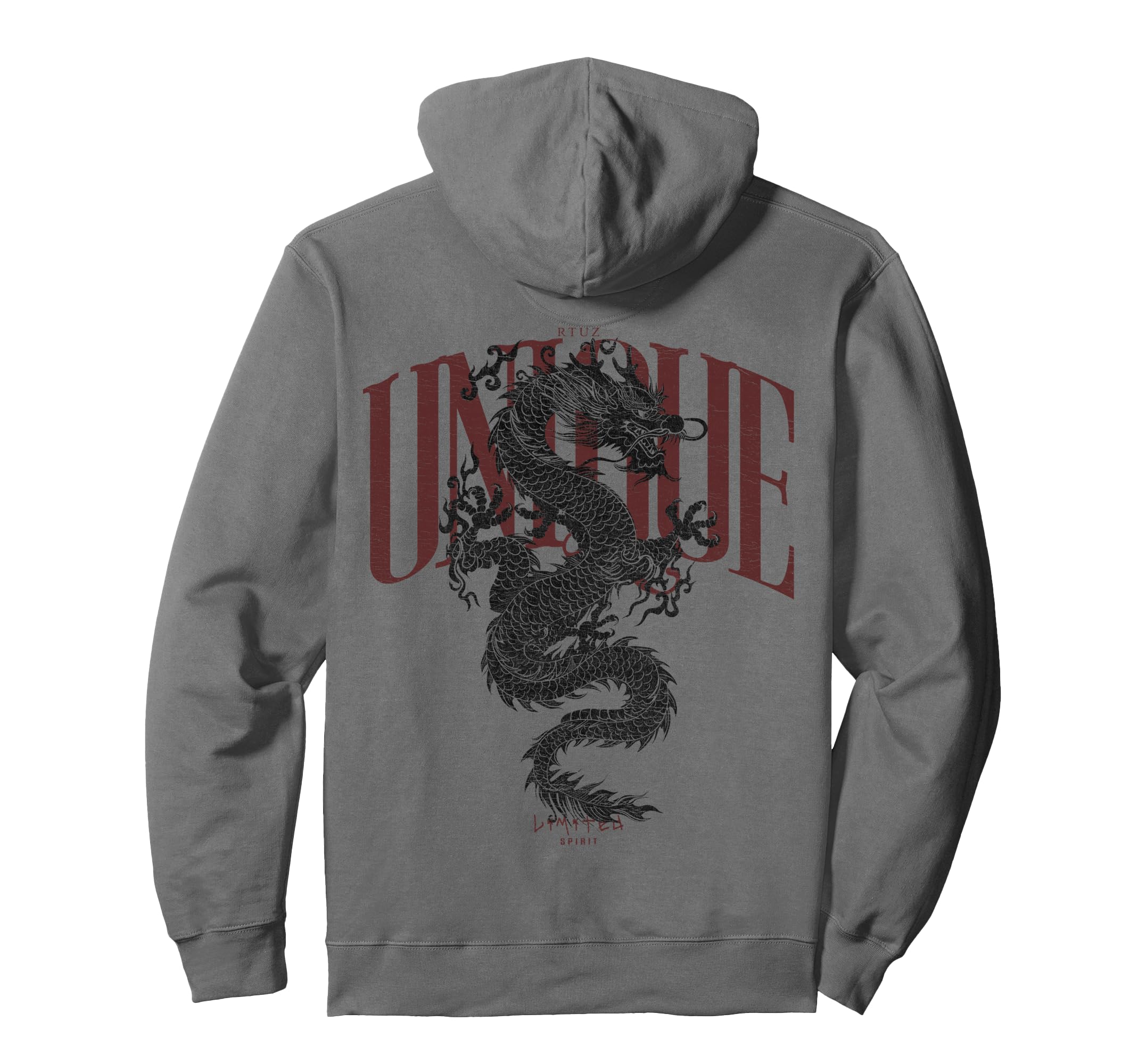 Aesthetic Back Dragon Y2K Hoodie - Casual Everyday Wear for Adults - T-Shirt, Sweatshirt, Hoodie