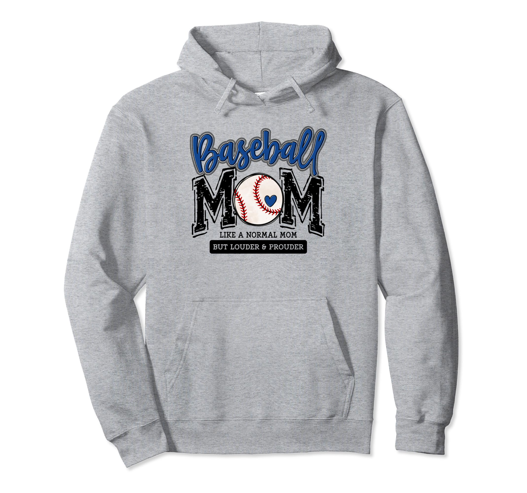Baseball Mom Blue Varsity Baseball Hoodie - Custom Art Print Men Women - T-Shirt, Sweatshirt, Hoodie