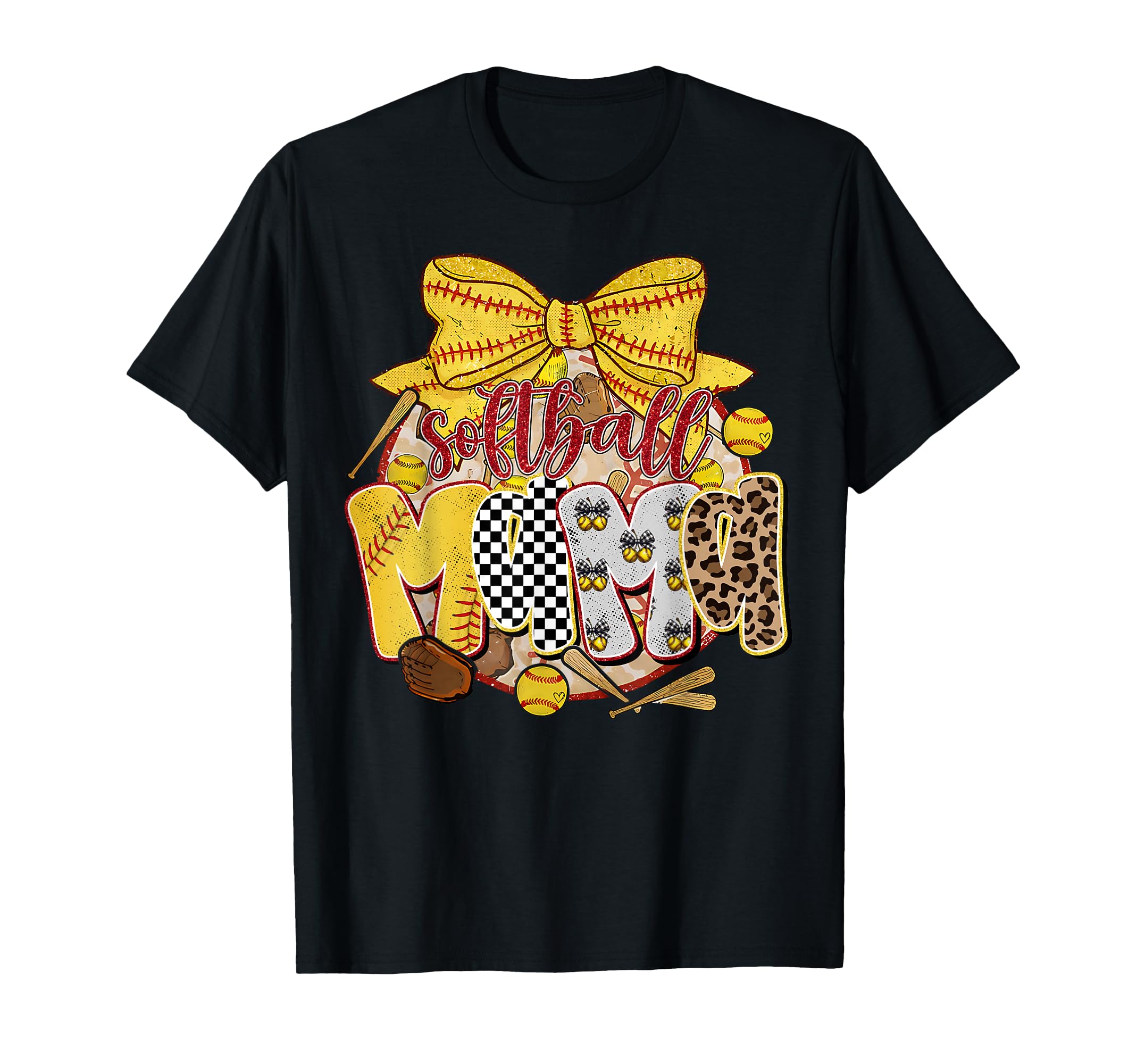Softball Mama Coquette Bow Game Day T-Shirt - Streetwear Style Men Women - T-Shirt, Sweatshirt, Hoodie