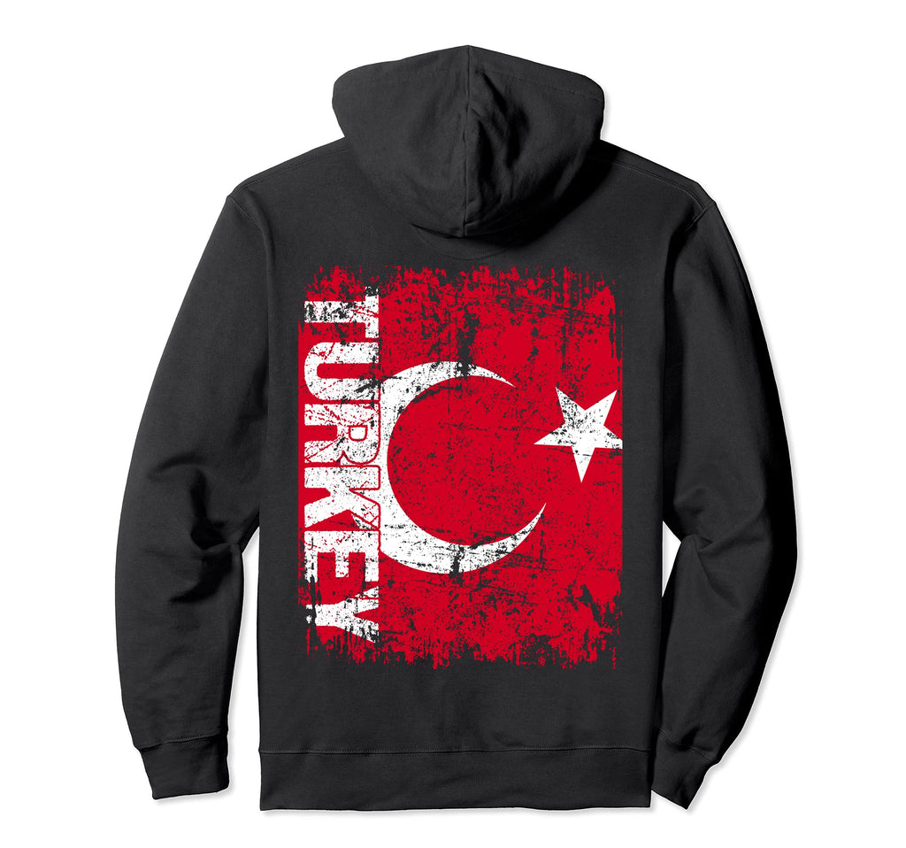 Turkey Flag Distressed Turkey Hoodie - Minimalist Print Unisex - T-Shirt, Sweatshirt, Hoodie