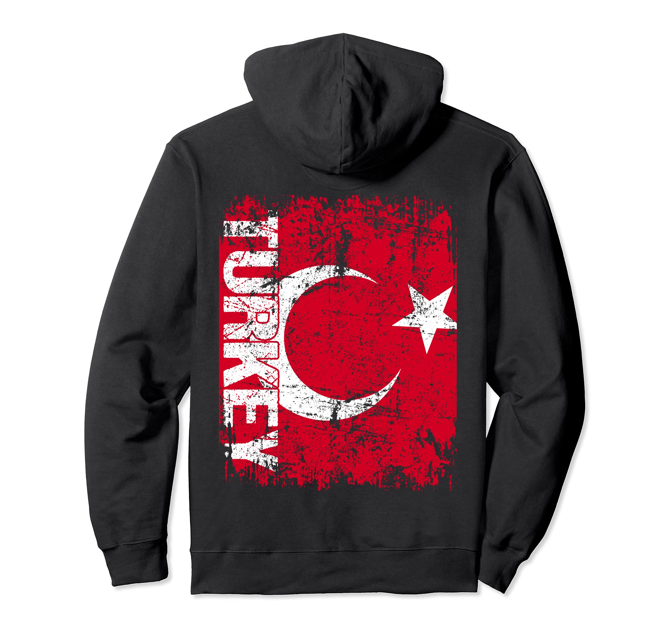 Turkey Flag Distressed Turkey Hoodie - Minimalist Print Unisex - T-Shirt, Sweatshirt, Hoodie