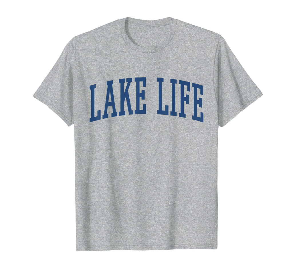 Varsity Grey Lake Life T-Shirt - Trendy Graphic Unisex - T-Shirt, Sweatshirt, Hoodie